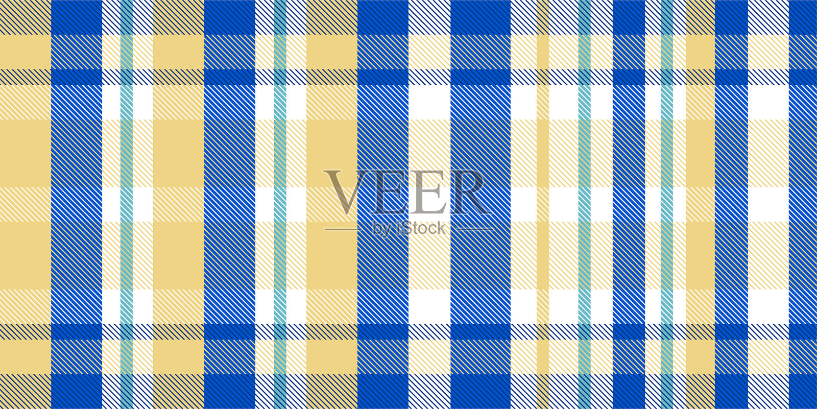 格子图案背景。复古桌布纹理。充满苏格兰格子图案的抽象色彩。适合印刷在面料上的柔和格子无缝背景。矢量艺术。插画图片素材