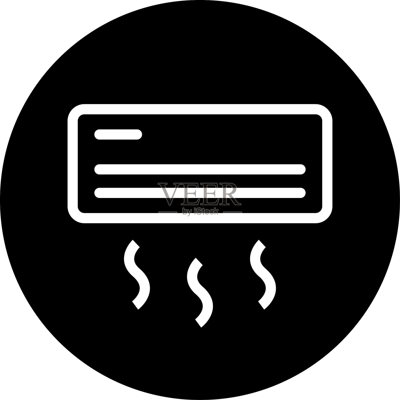 空调矢量图标，背景为白色插画图片素材