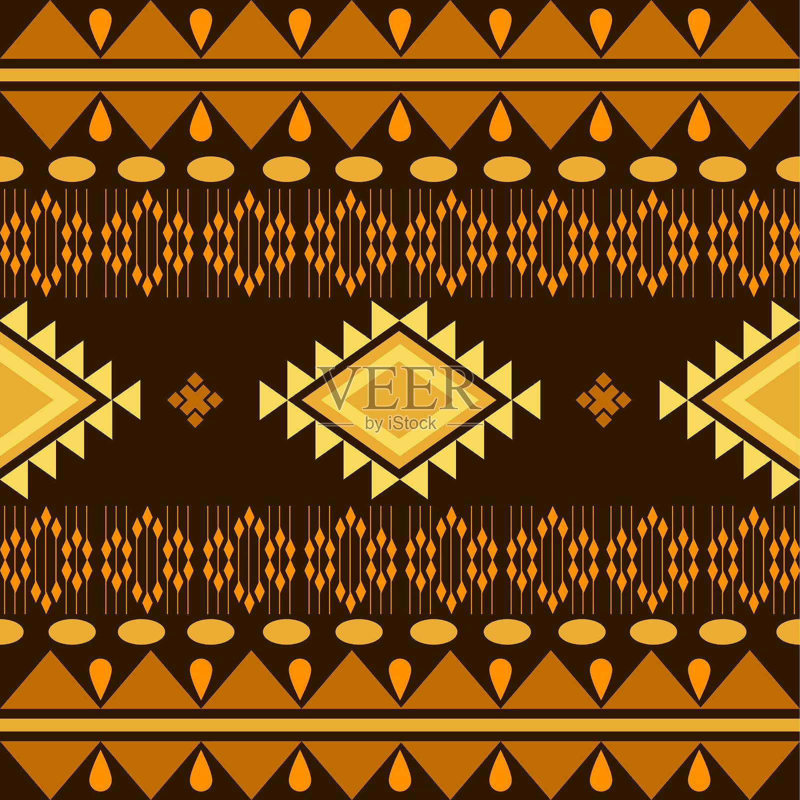 民族几何无缝图案，部落风格，民间刺绣抽象艺术，纳瓦霍织物纹理，几何矢量传统设计插画图片素材