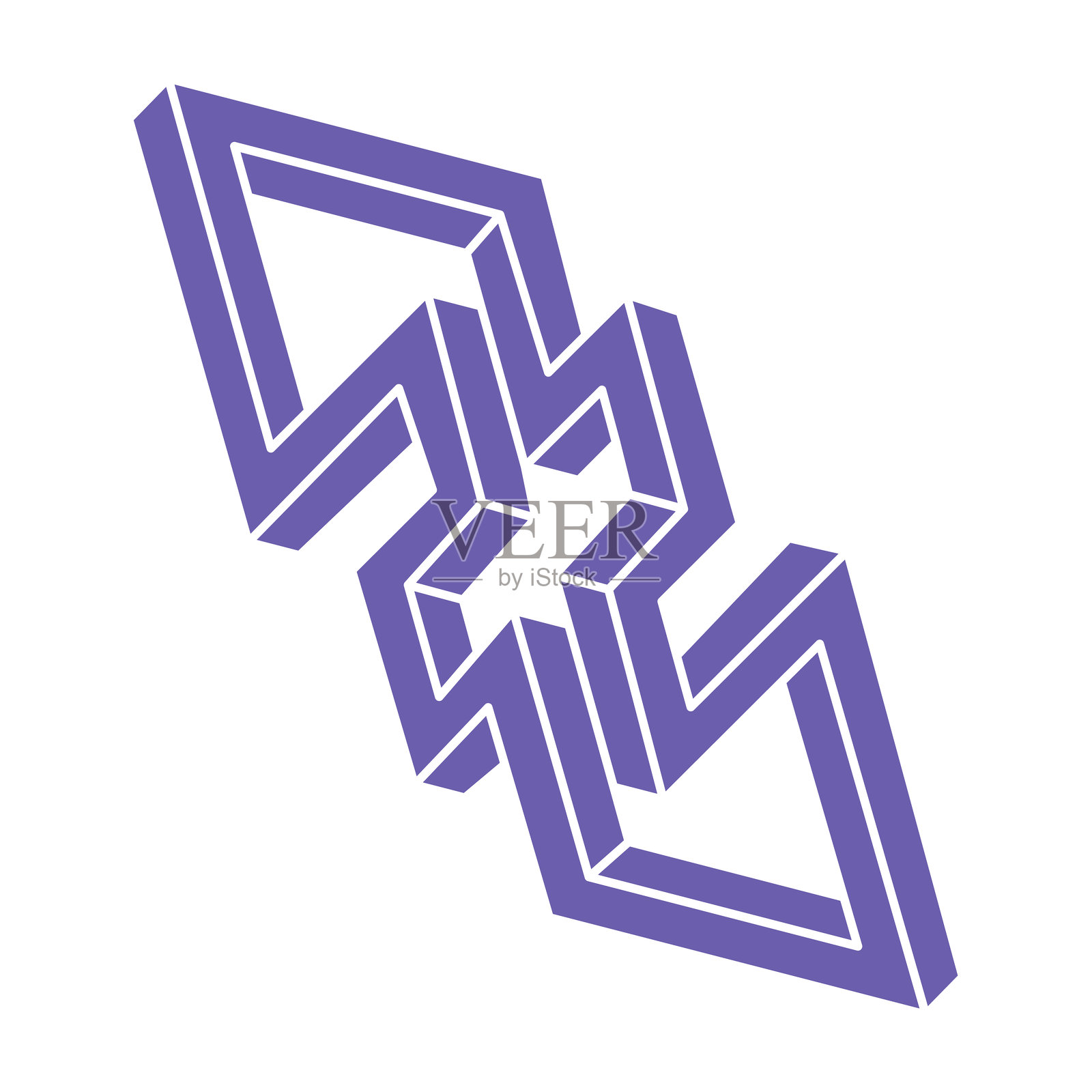 光学错觉标志。 不可能的形状矢量。 光学艺术物体。 几何图形。 埃舍尔悖论。插画图片素材