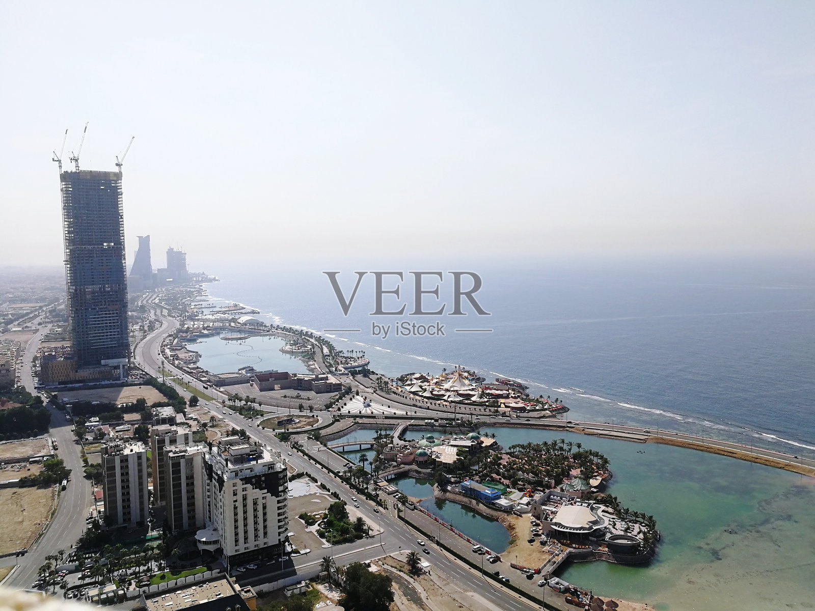 城市中建筑物的高角度视图照片摄影图片