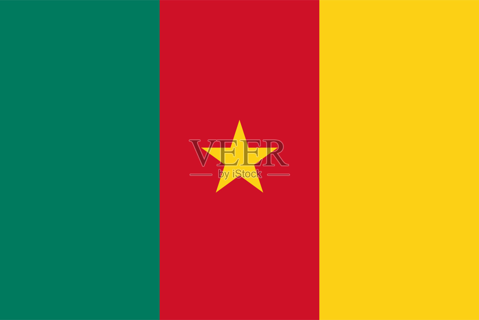 喀麦隆的矢量国旗插画图片素材