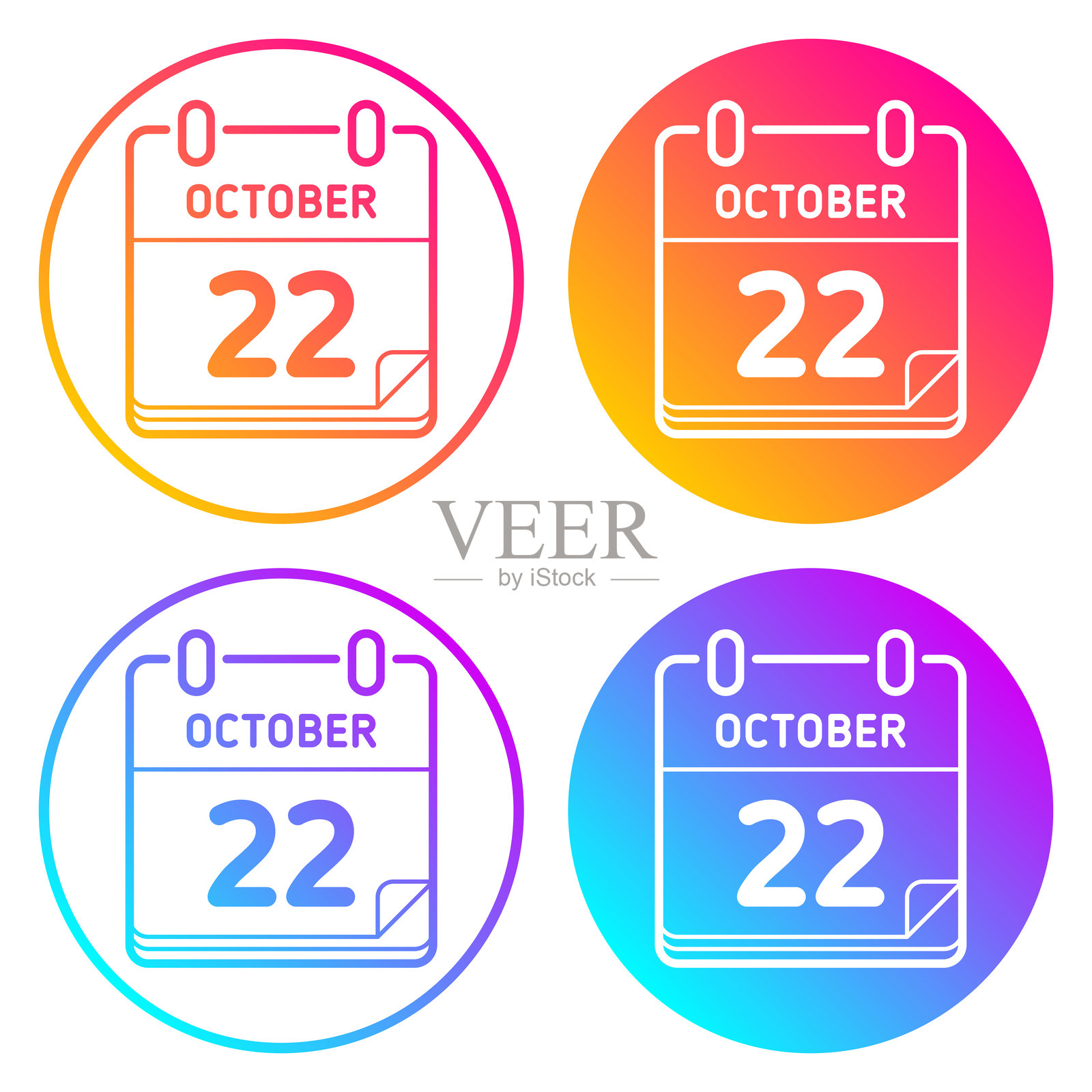 圆形图标带有颜色渐变插画图片素材