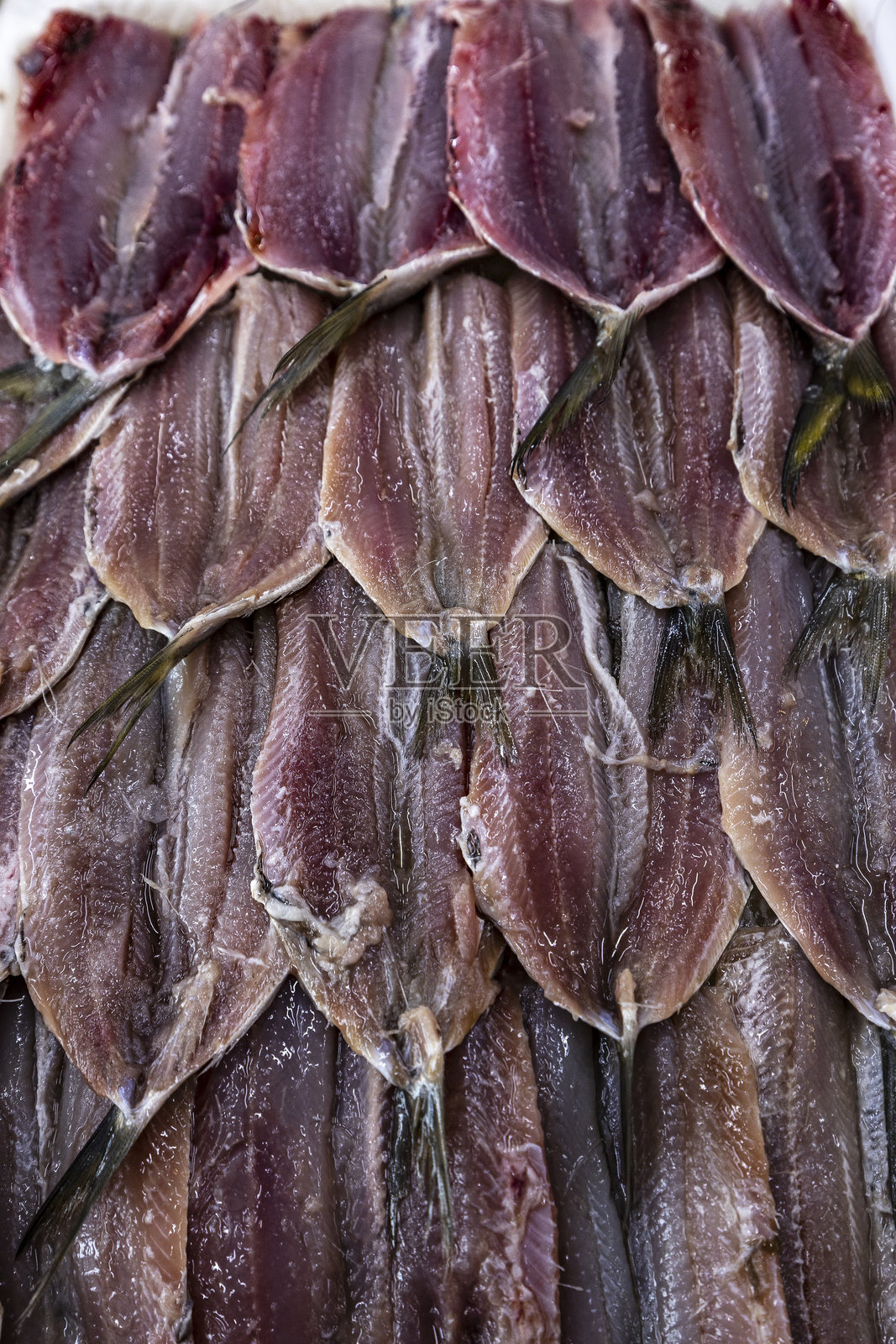 巴西桑托斯鱼市场出售新鲜沙丁鱼照片摄影图片