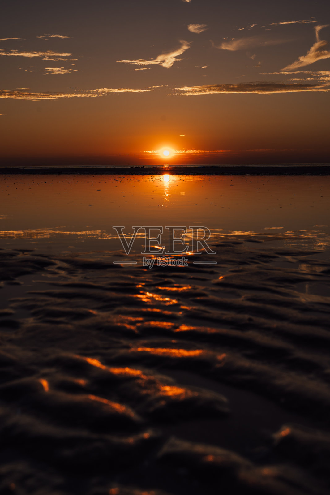 北海的美丽日落照片摄影图片