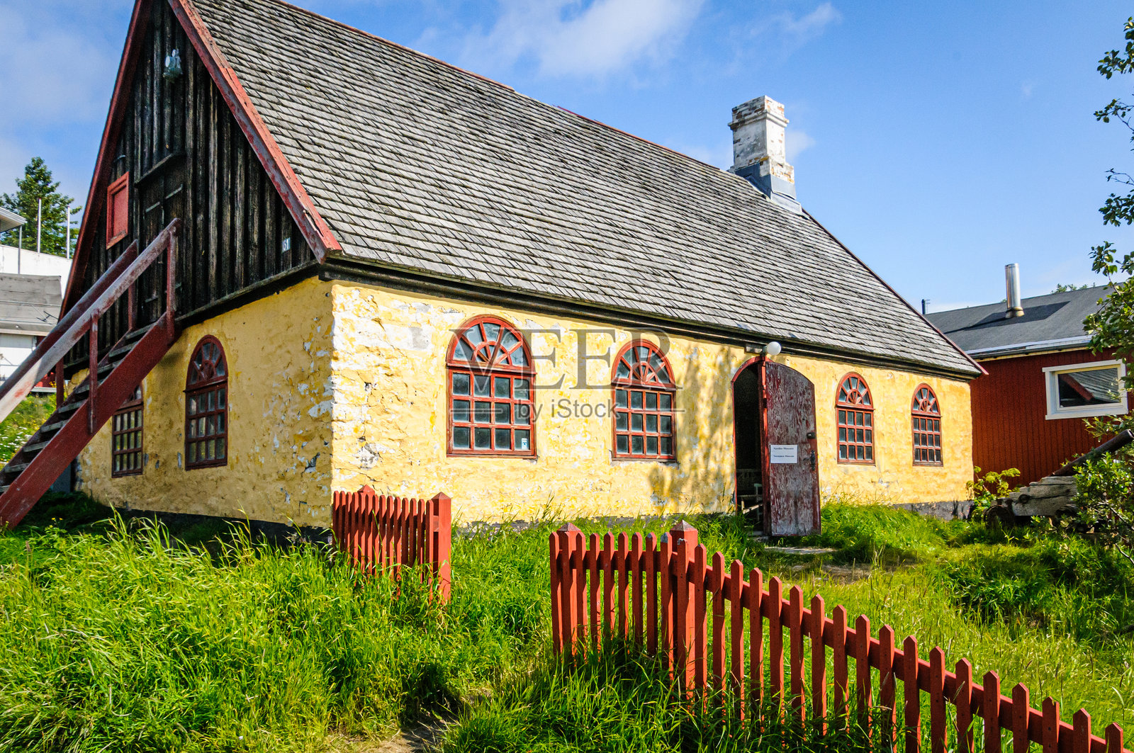 古老的格林兰房屋照片摄影图片