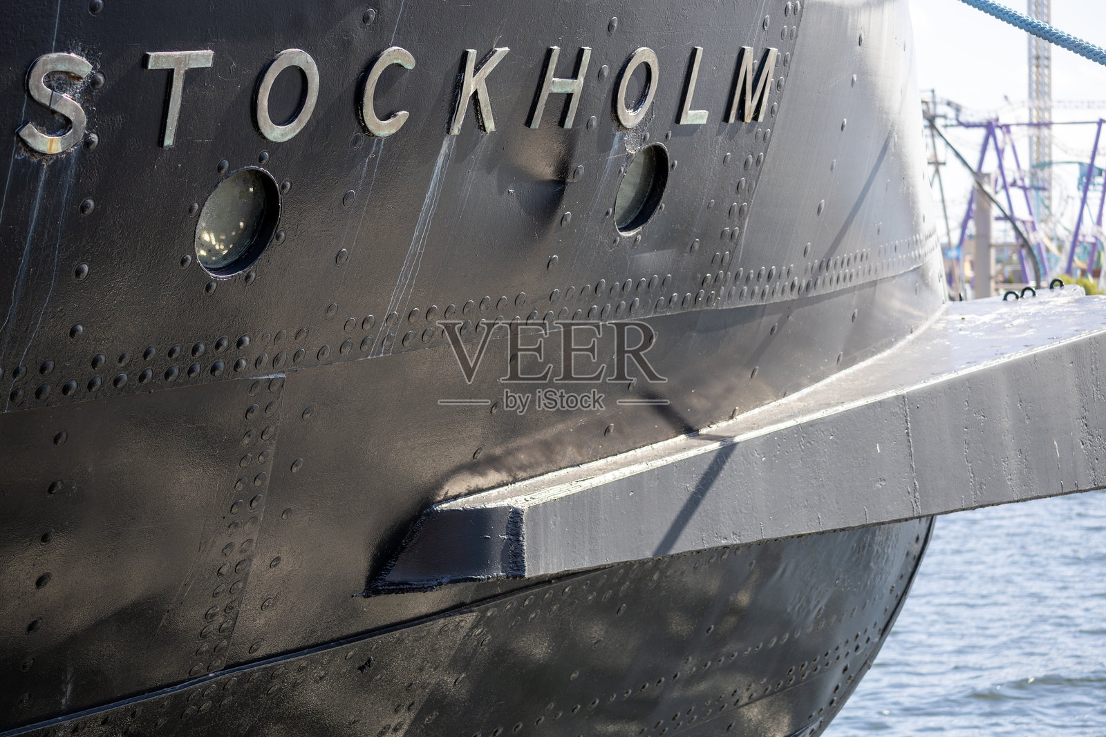 “斯德哥尔摩”号船头特写照片摄影图片