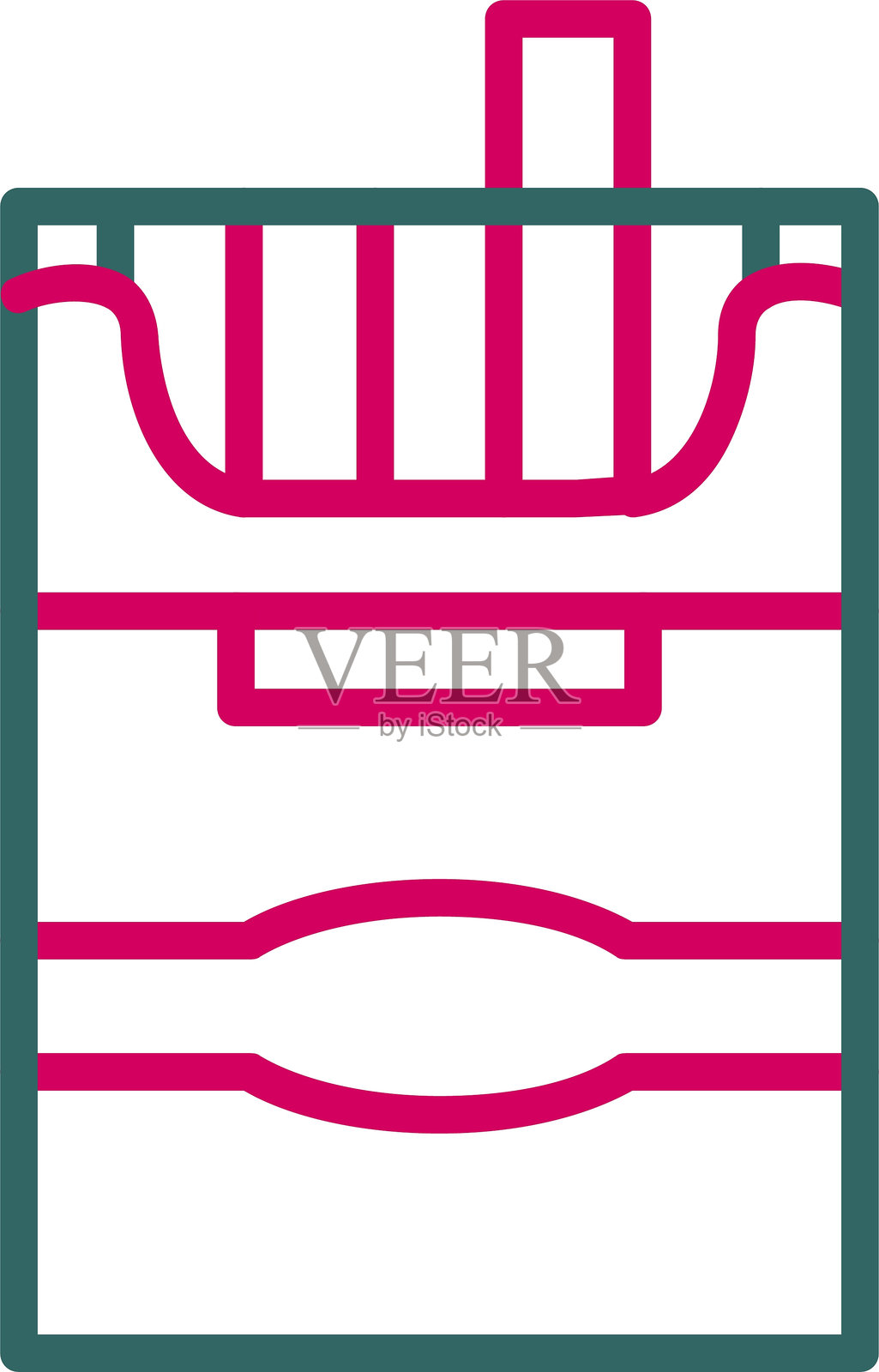 香烟线条双色图标插画图片素材