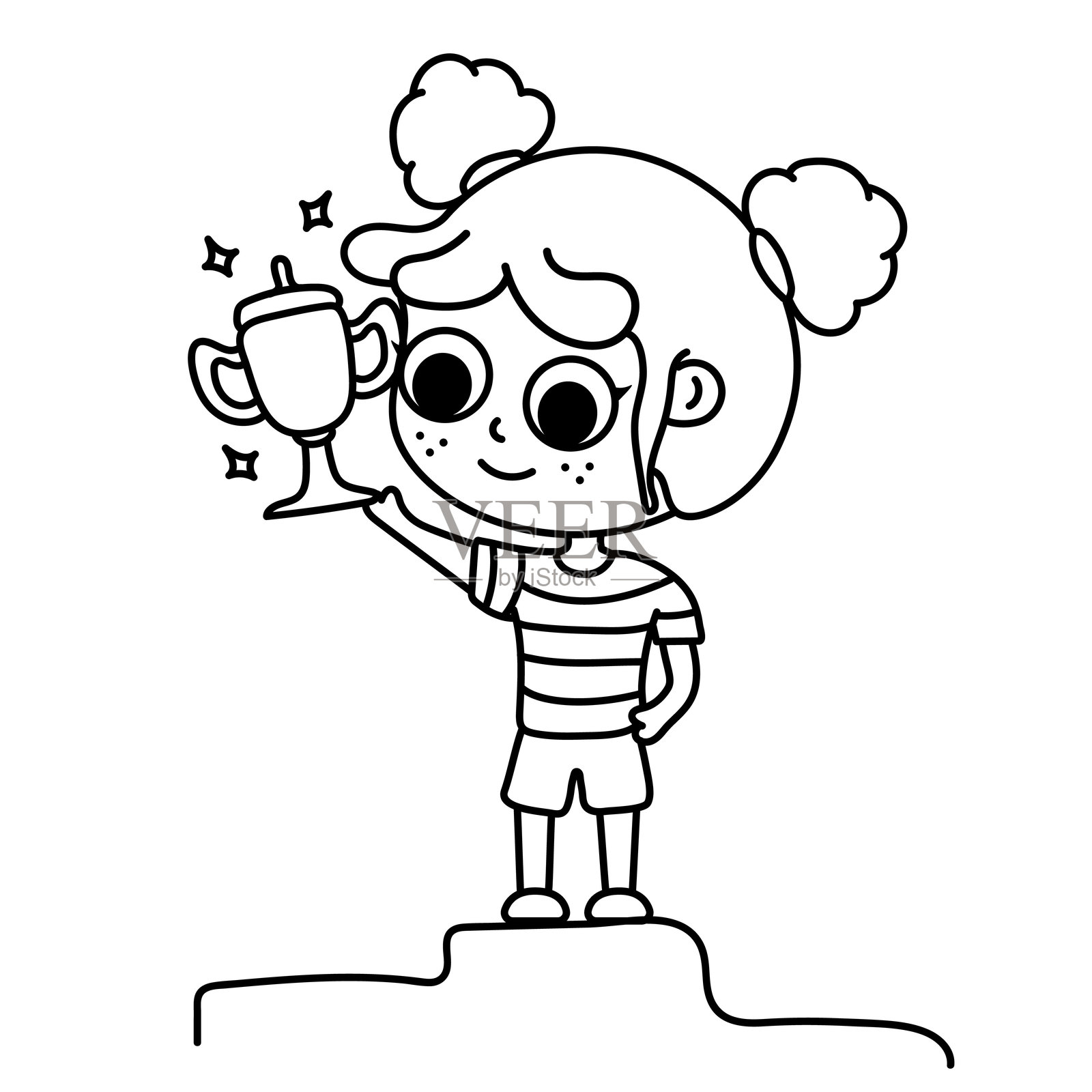 儿童涂色图画插画图片素材