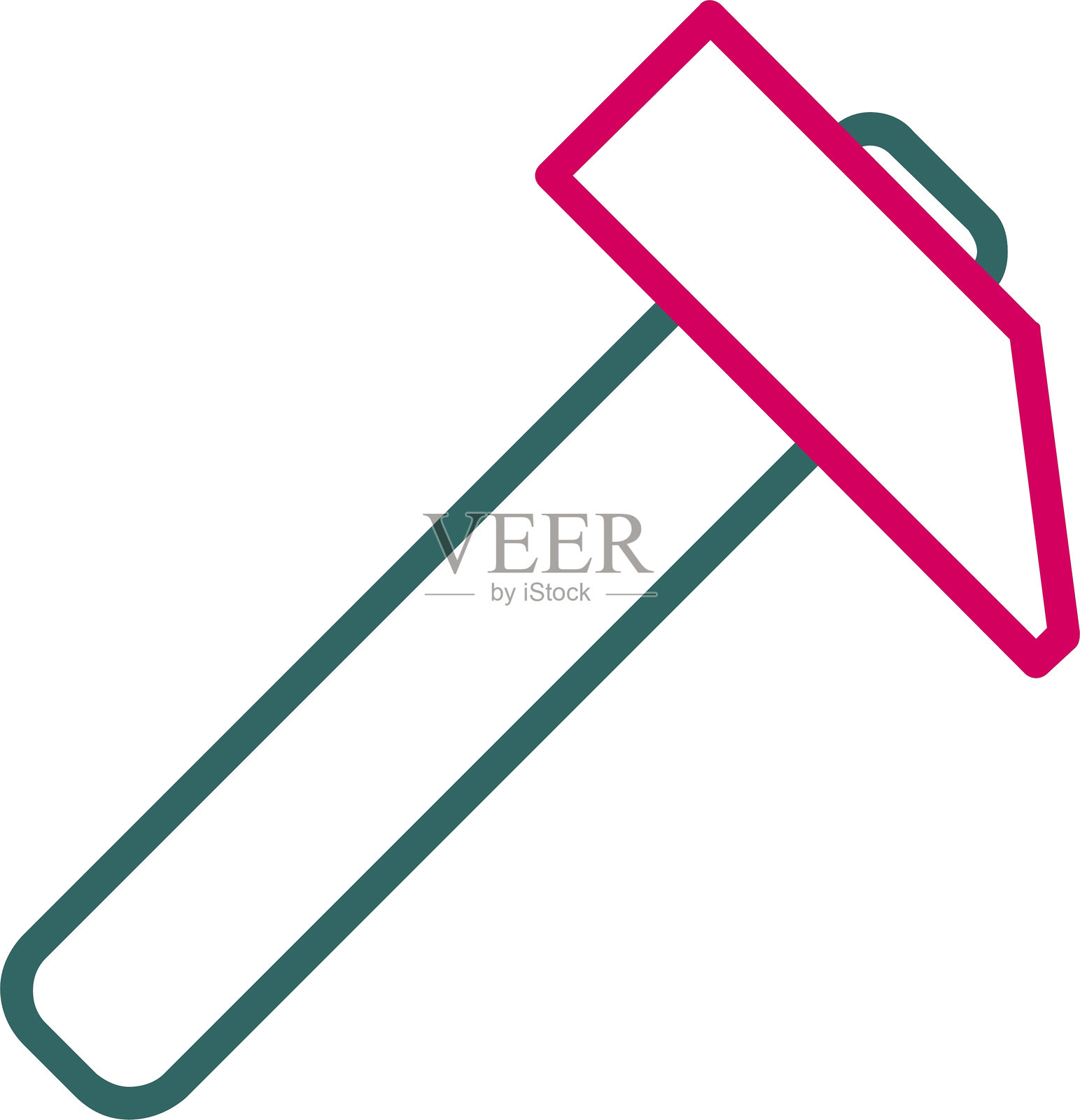 锤子线条双色图标插画图片素材