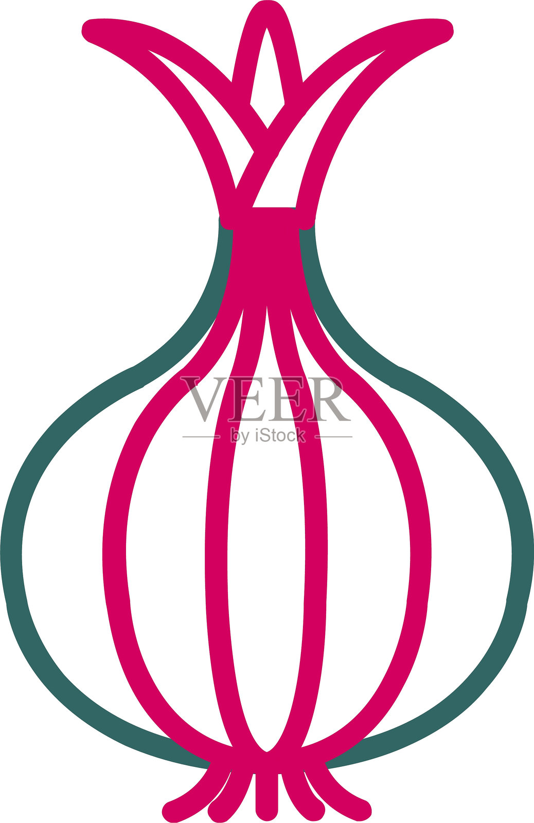 洋葱线条双色图标插画图片素材