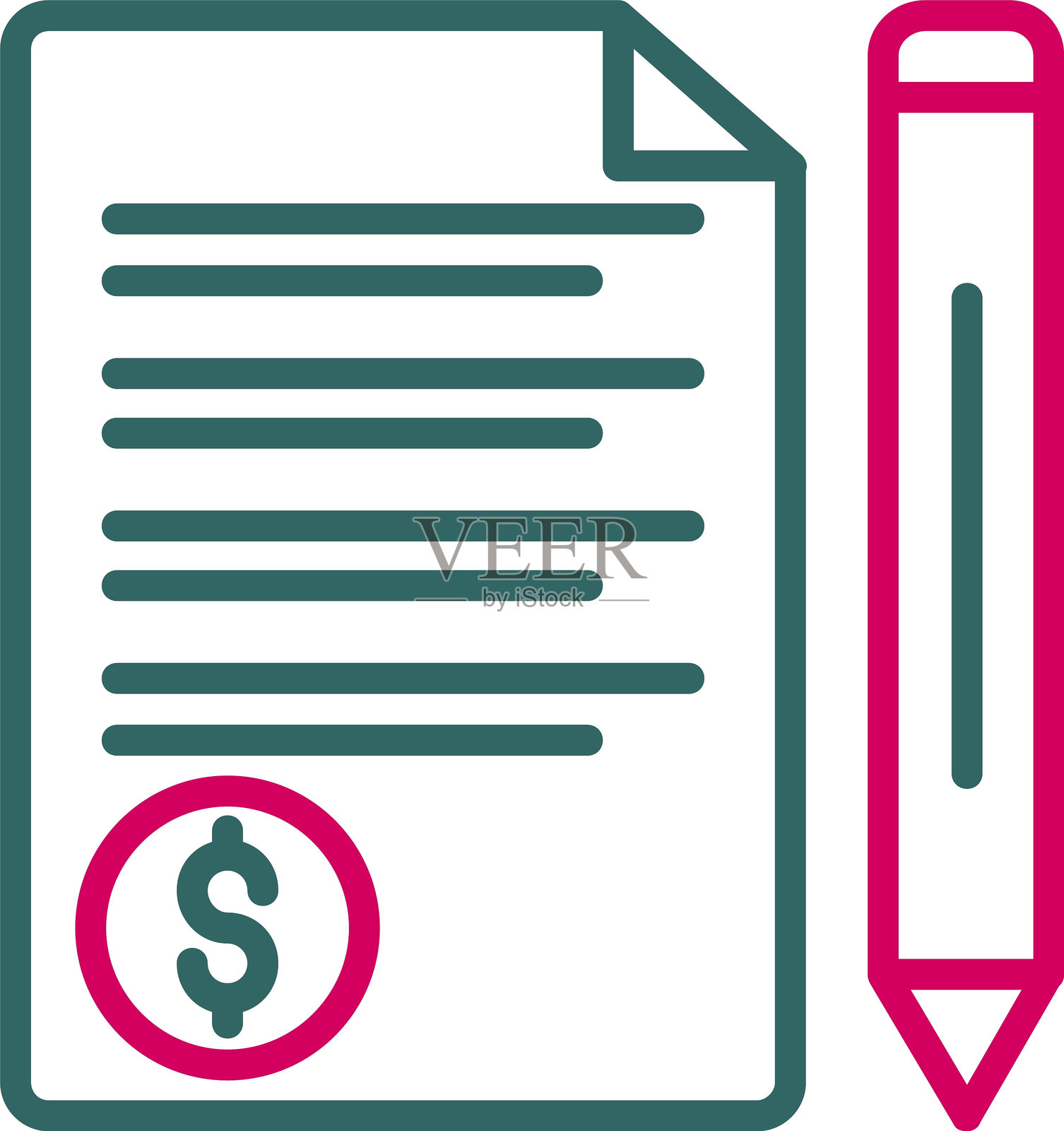 索赔线条双色图标插画图片素材