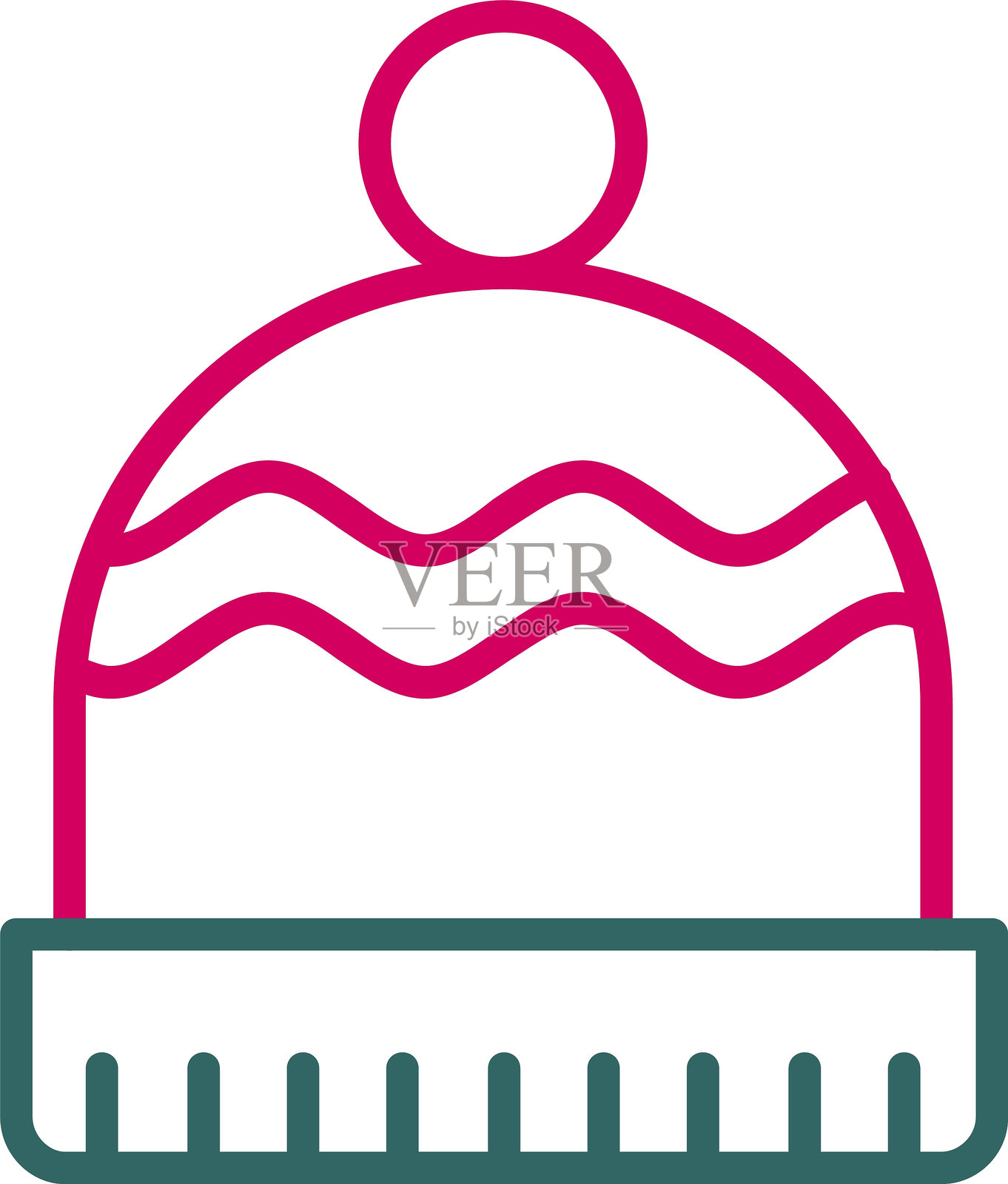 两色图标的毛线帽插画图片素材