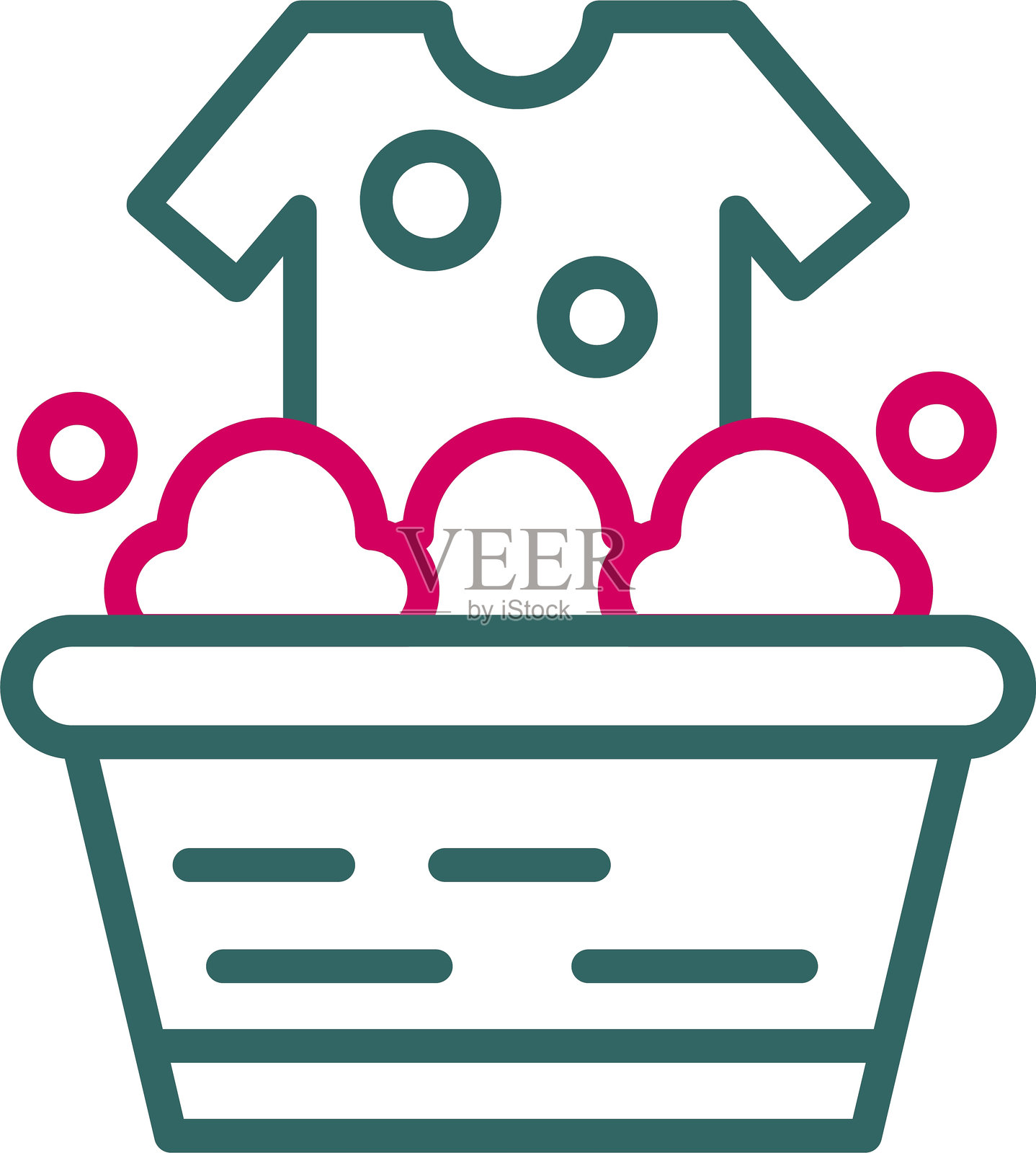 洗衣服的双色图标插画图片素材