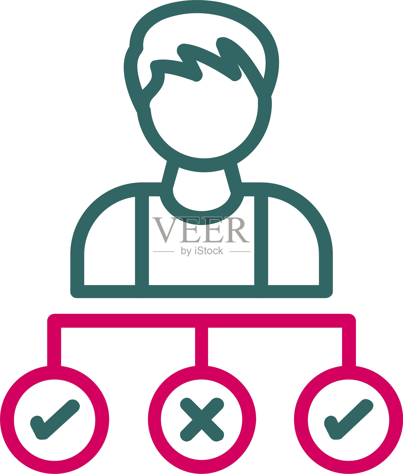 决策过程线条双色图标插画图片素材