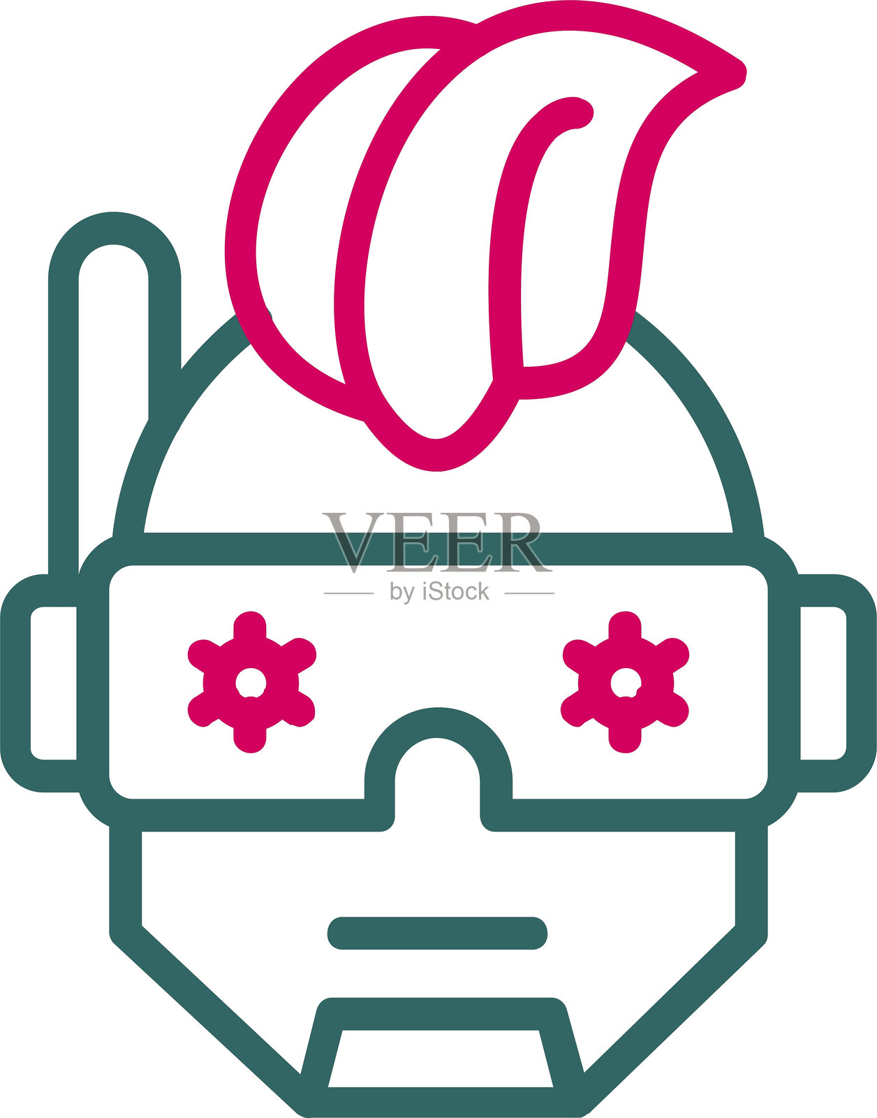 军事线条双色图标插画图片素材