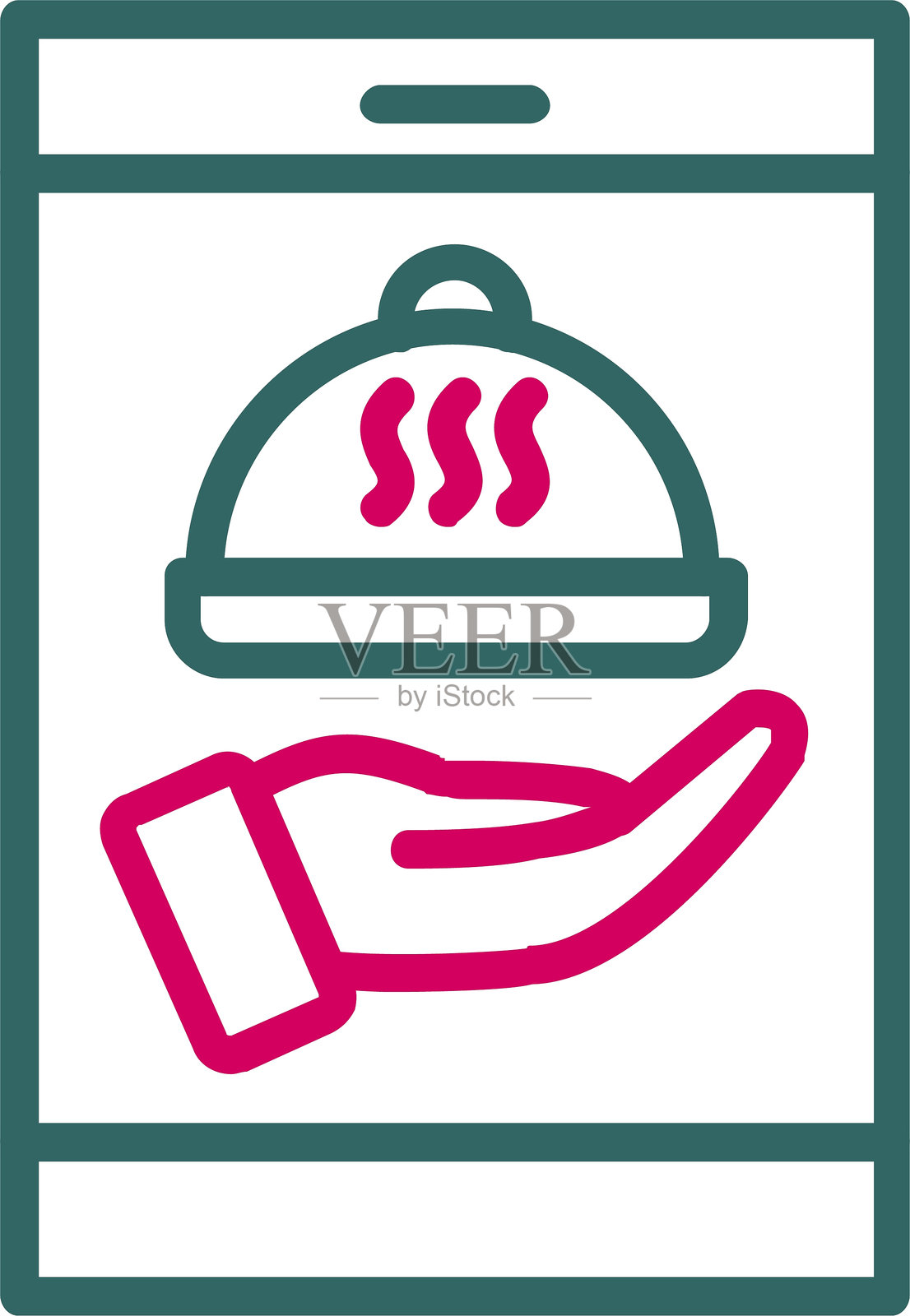 订餐图标（双色）插画图片素材