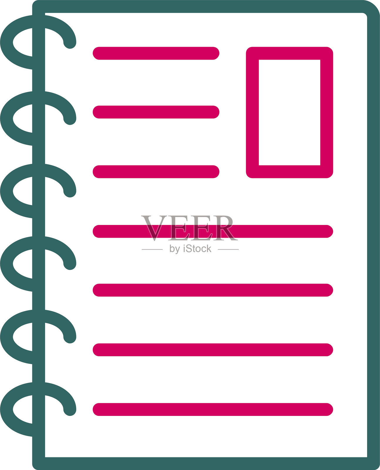 双色图标的笔记本线条插画图片素材