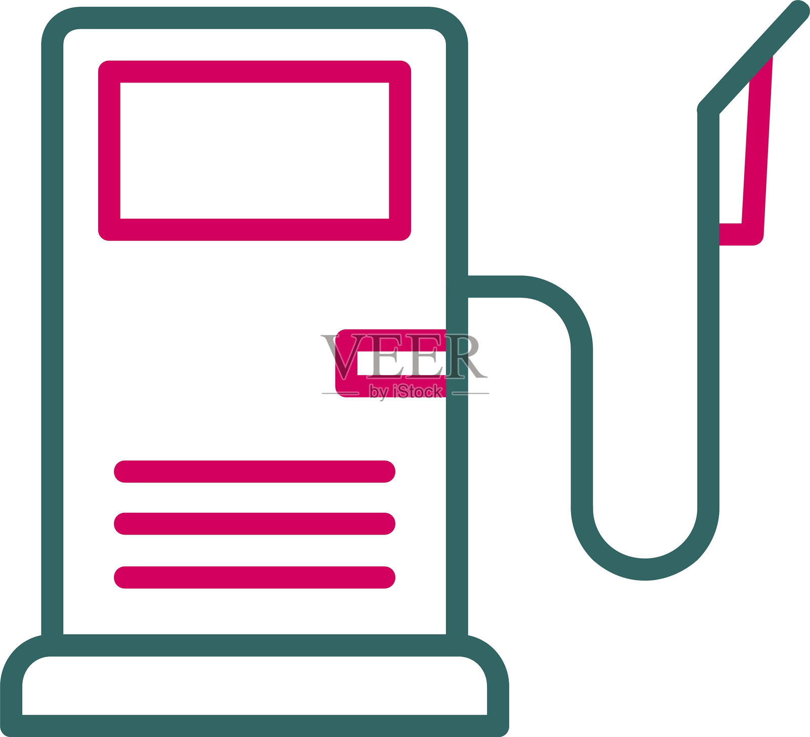 加油站排队双色图标插画图片素材