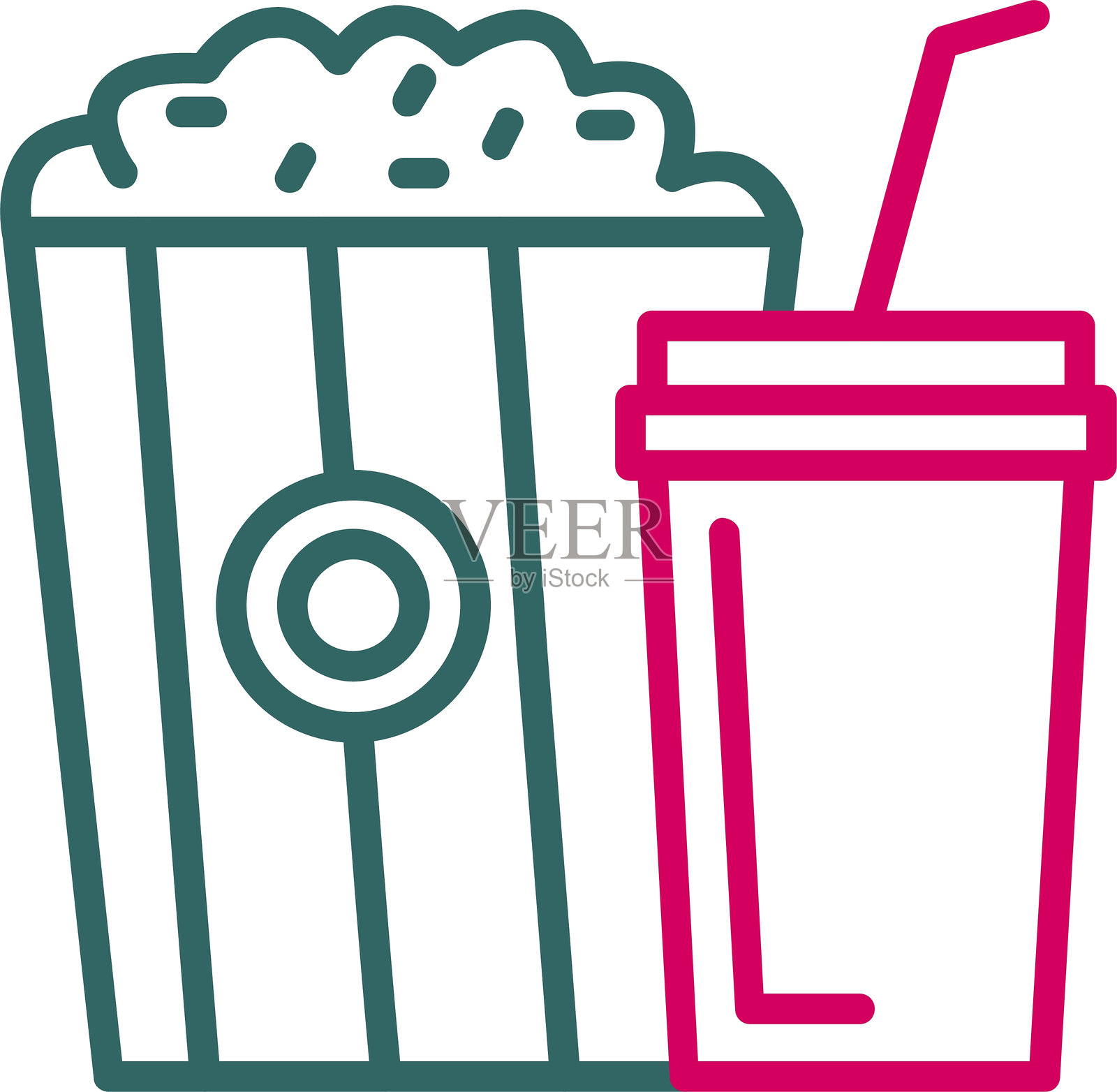 零食线条双色图标插画图片素材