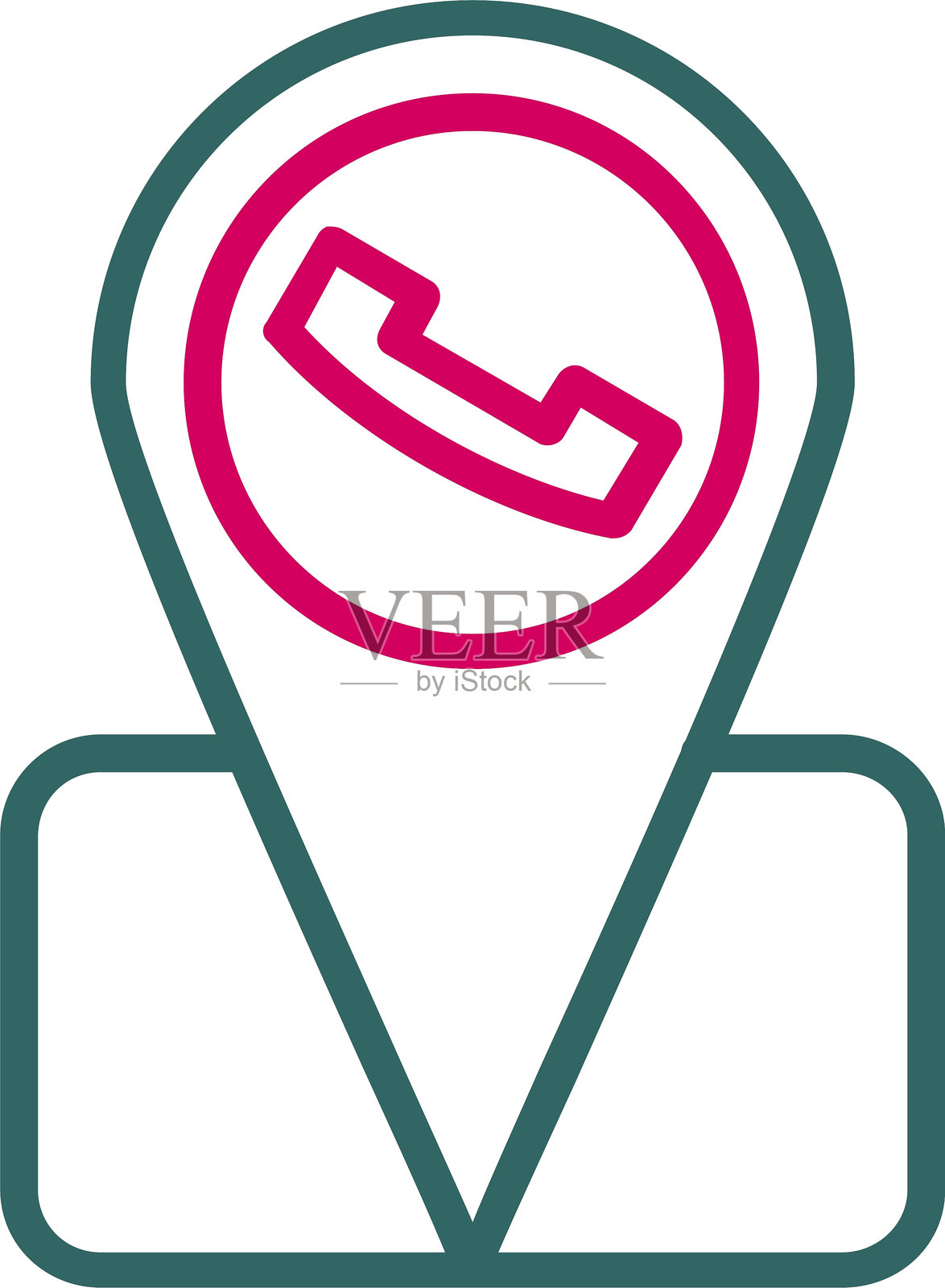 占位符线条双色图标插画图片素材