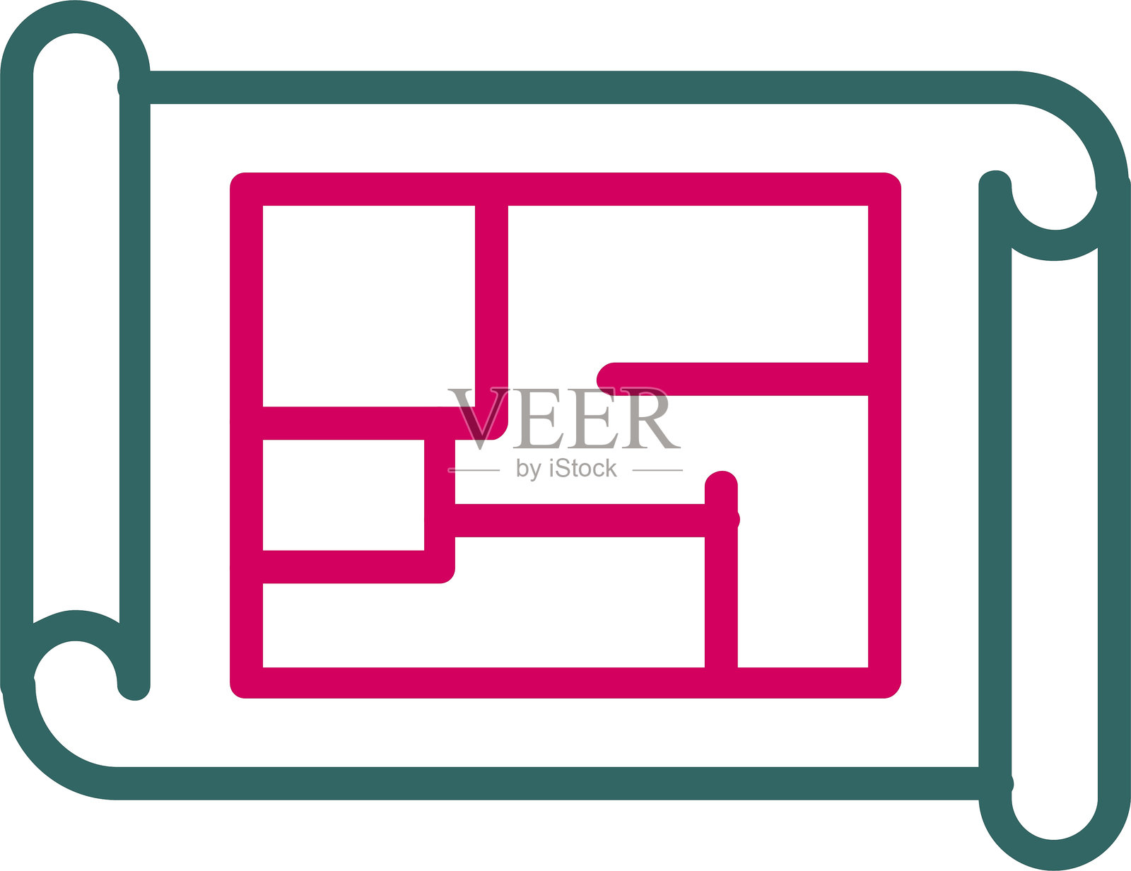 平面图线条双色图标插画图片素材