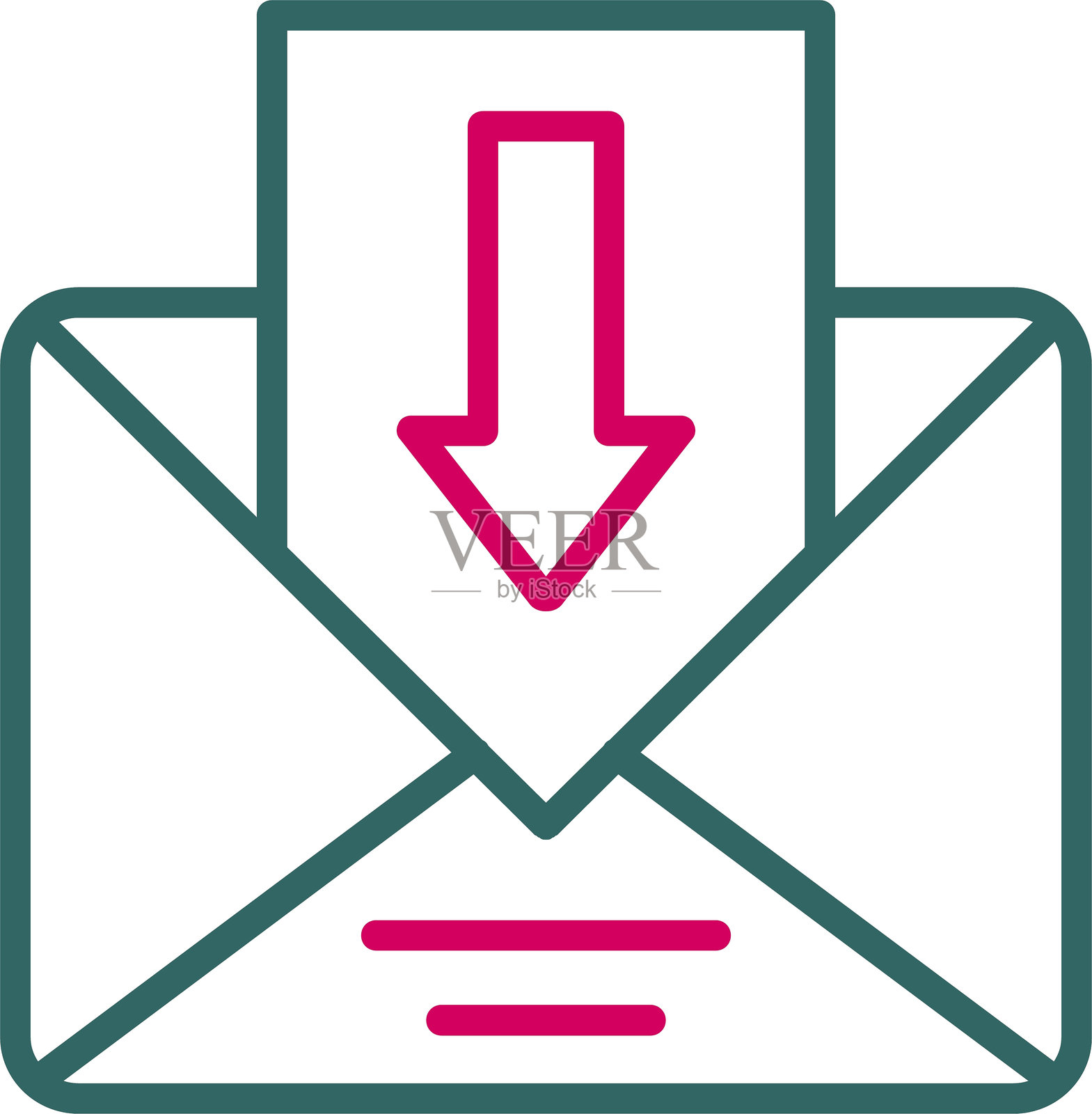 邮件收件箱双色图标插画图片素材