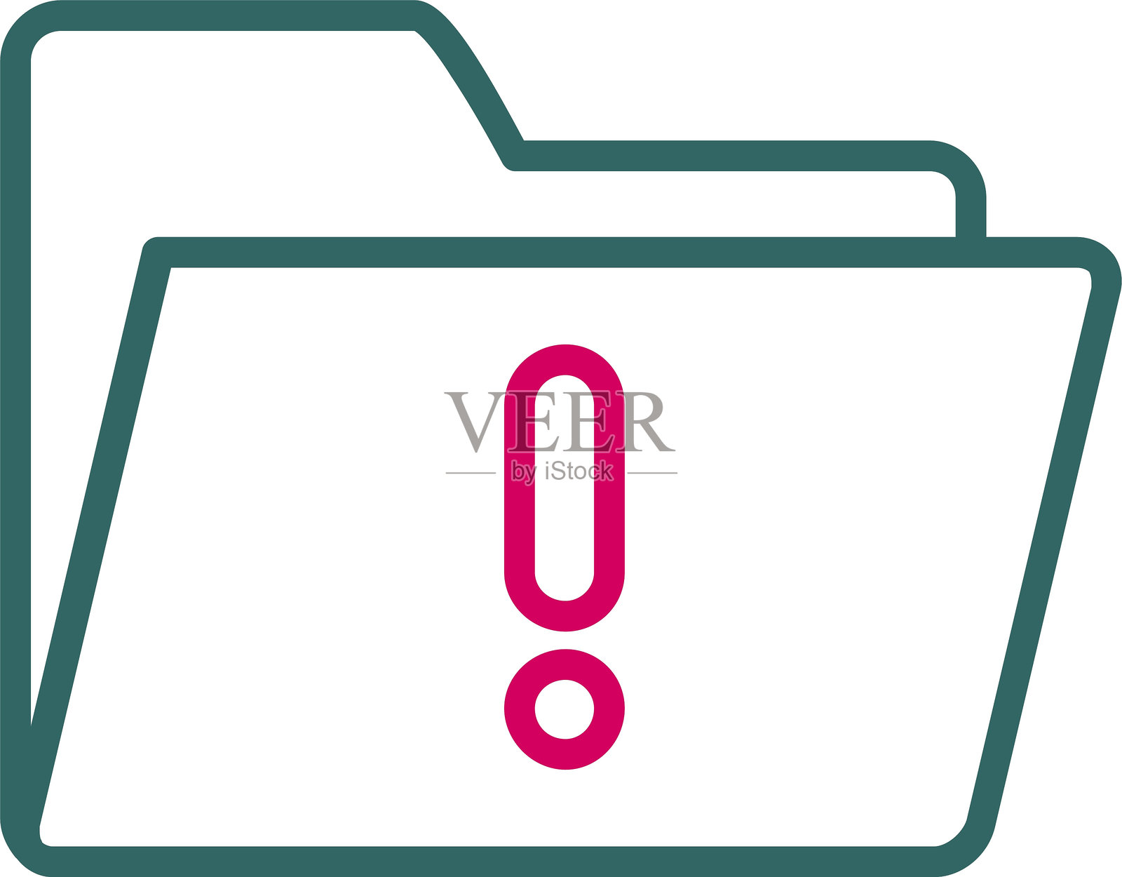 文件夹线条双色图标插画图片素材