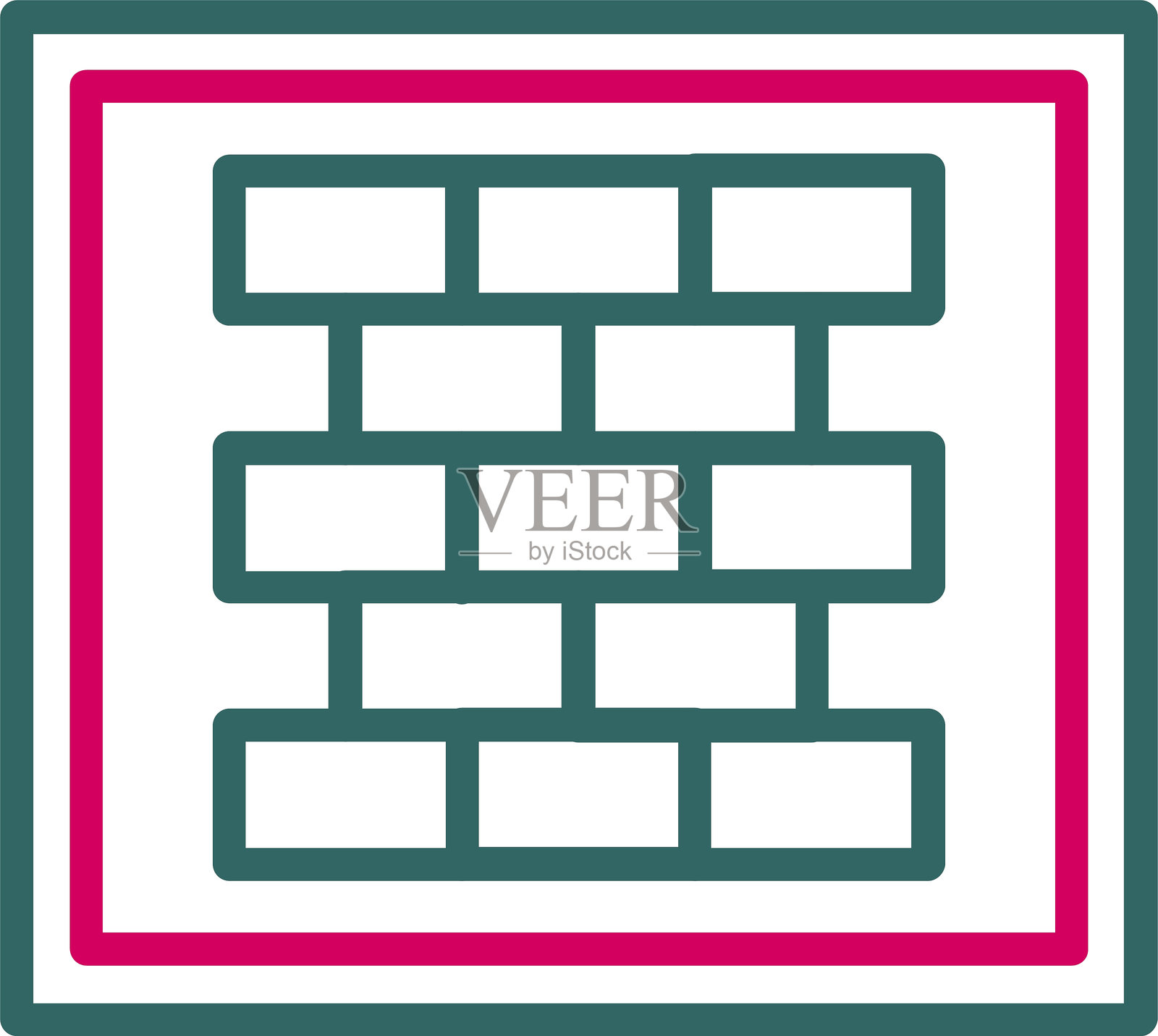 墙壁线条双色图标插画图片素材