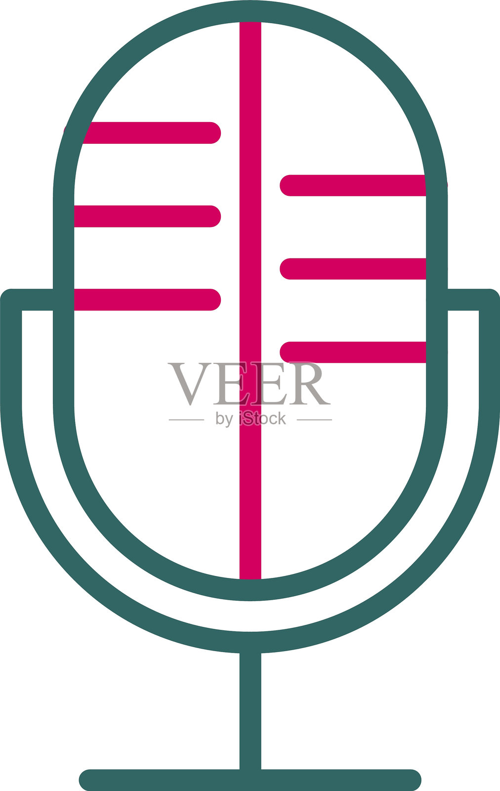 麦克风线条双色图标插画图片素材