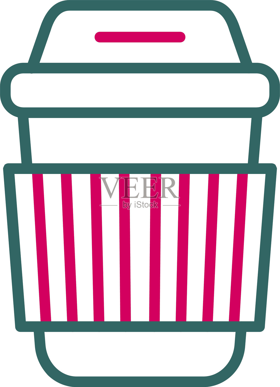 双色纸杯线条图标插画图片素材