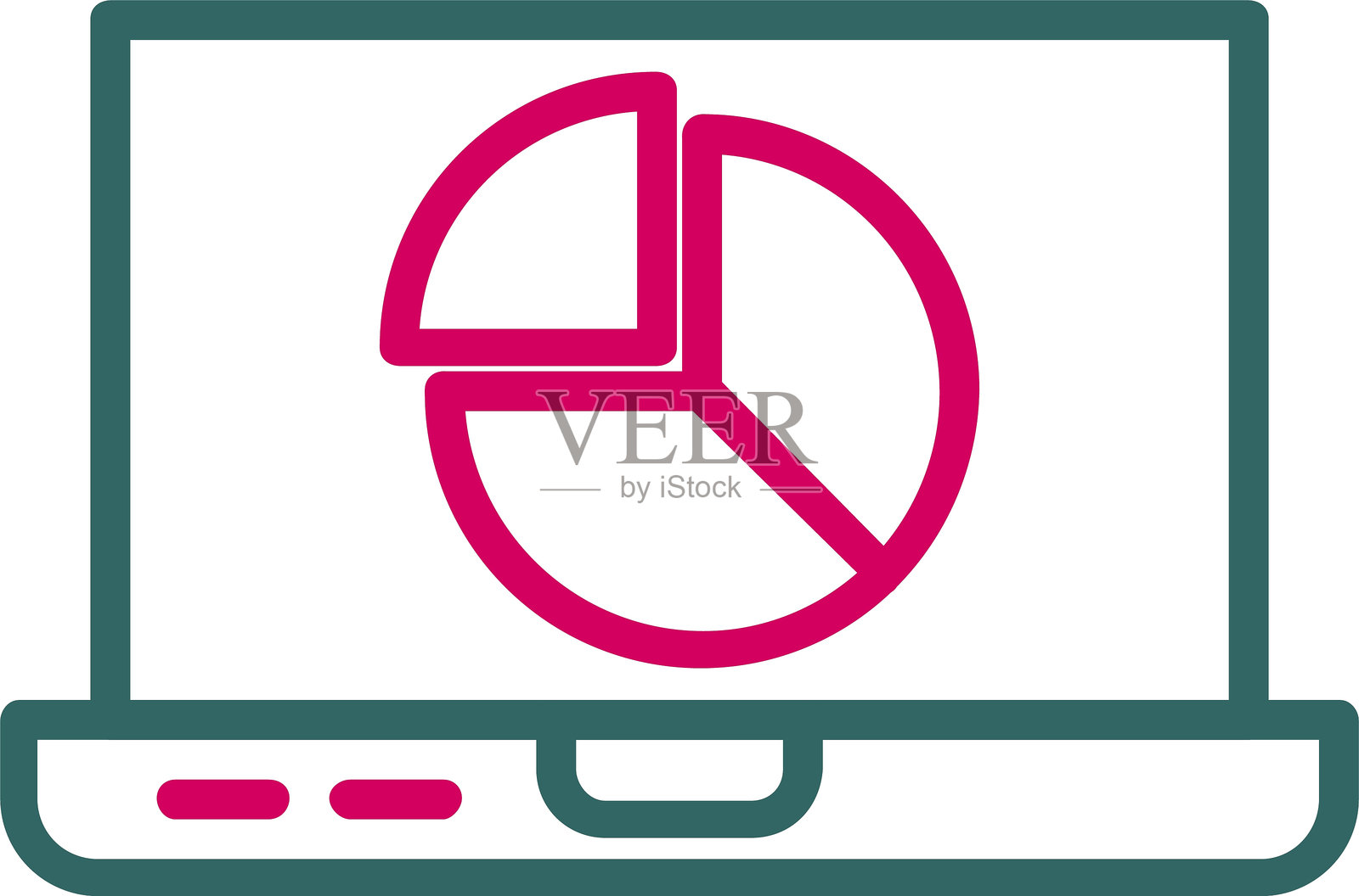 双色图标的派车线插画图片素材