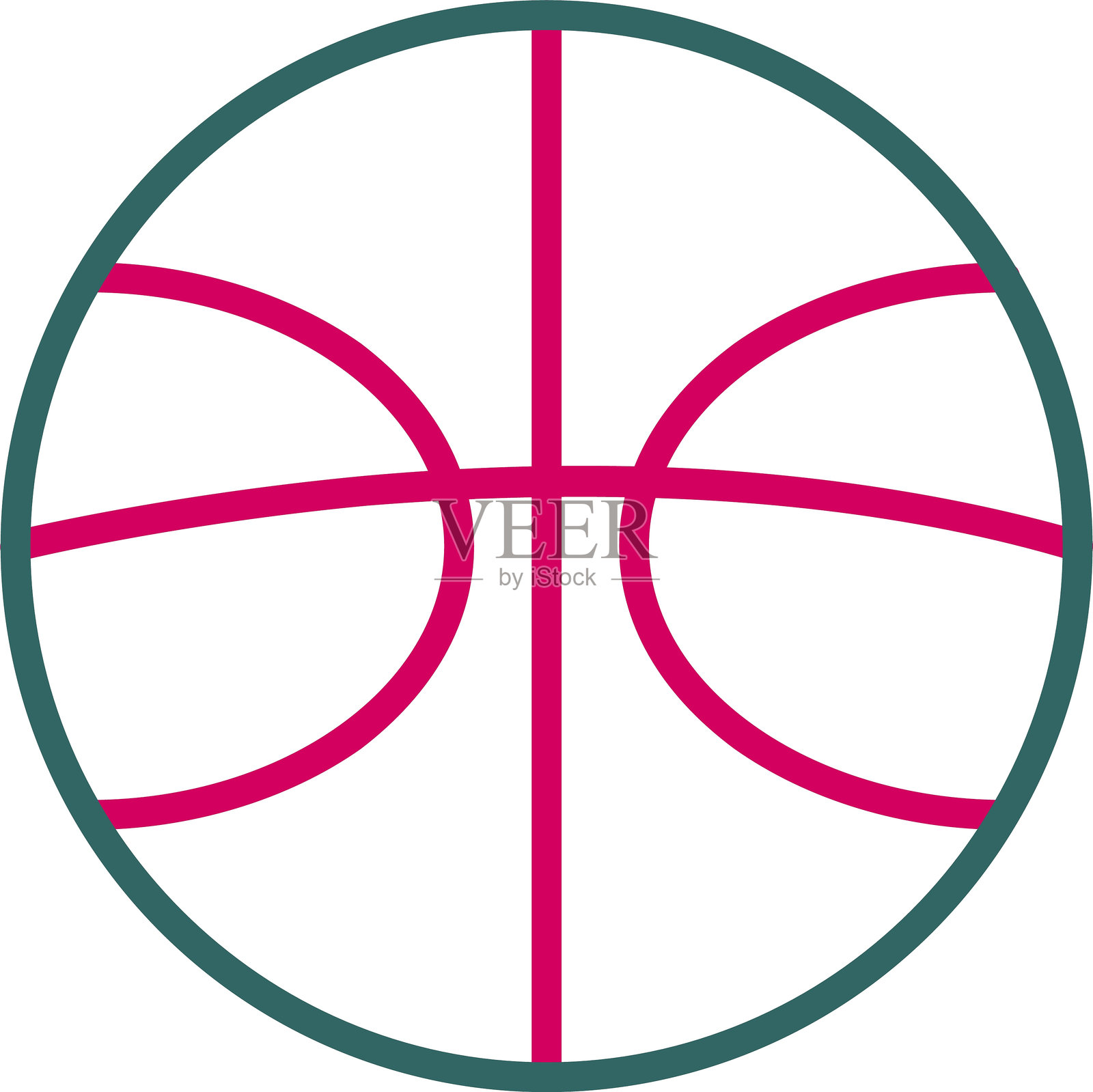 篮球线条双色图标插画图片素材