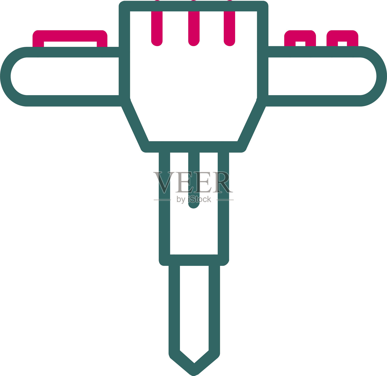 机器线条双色图标插画图片素材