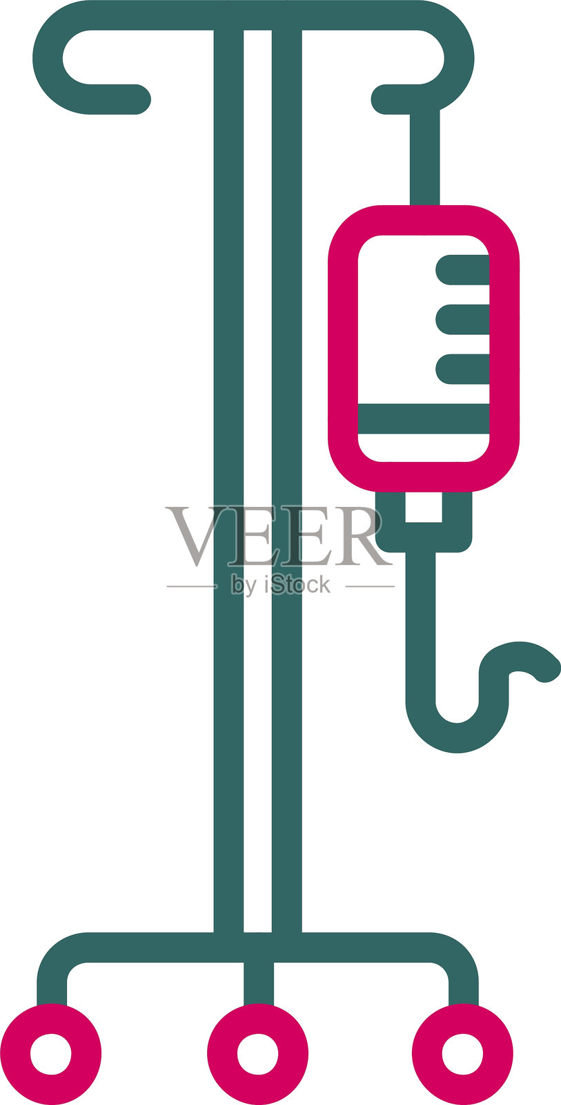 输液架线条双色图标插画图片素材