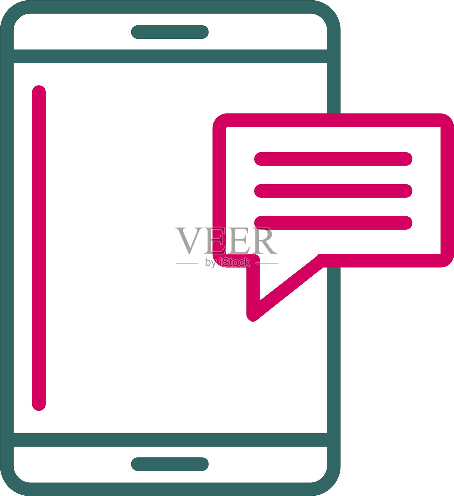 消息线条双色图标插画图片素材