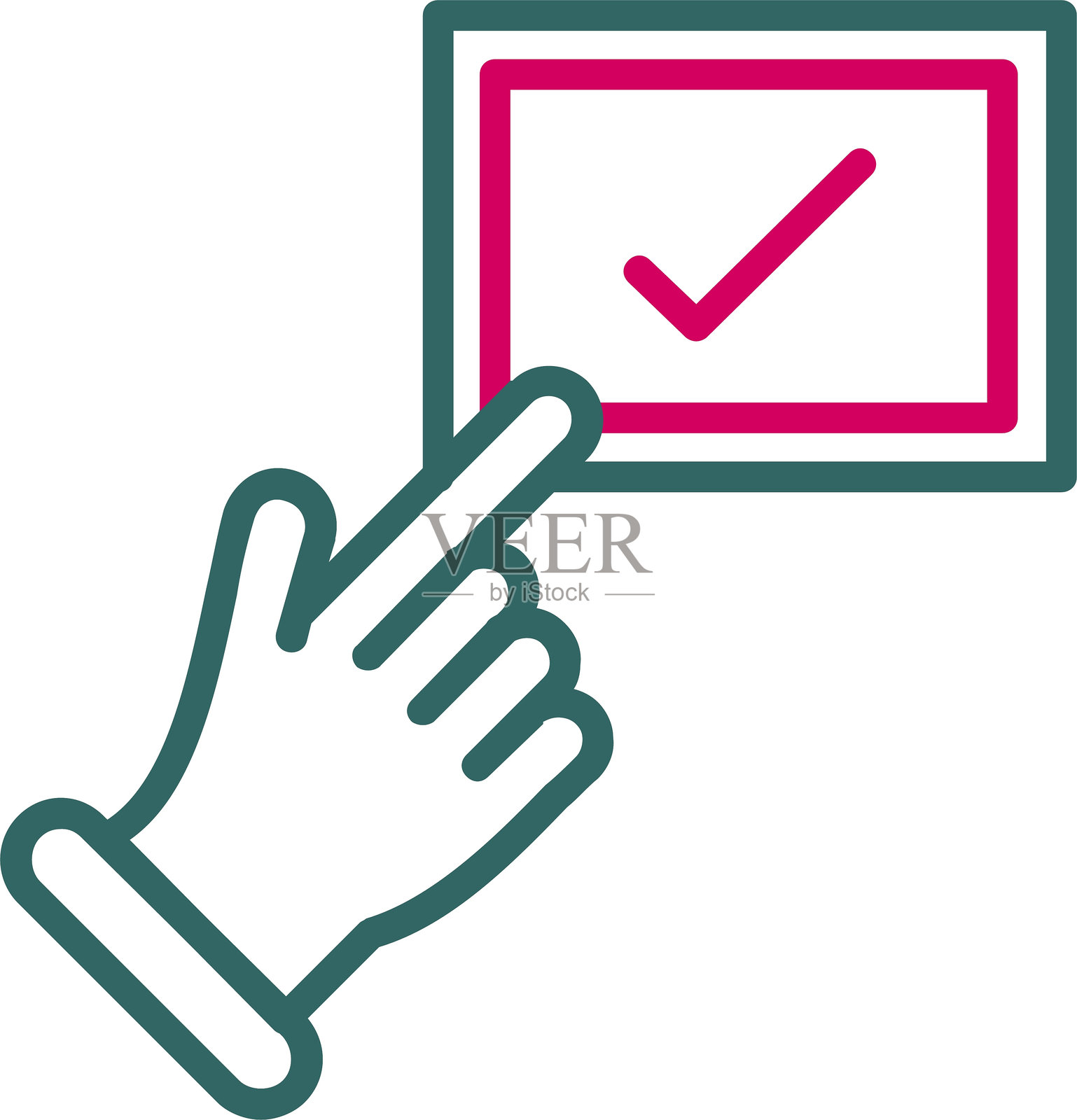 检查线条二色图标插画图片素材