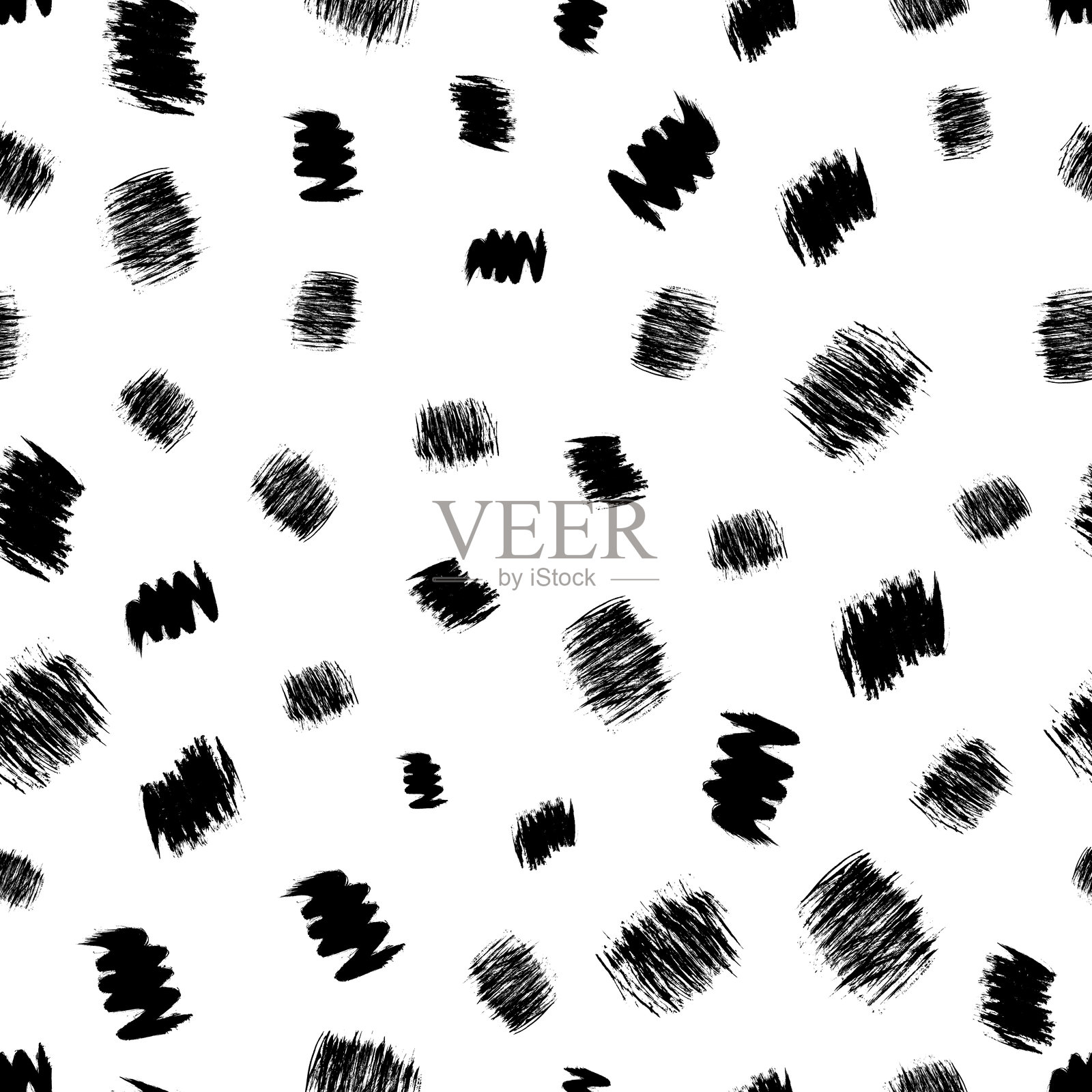 手绘涂鸦污迹的无缝图案插画图片素材