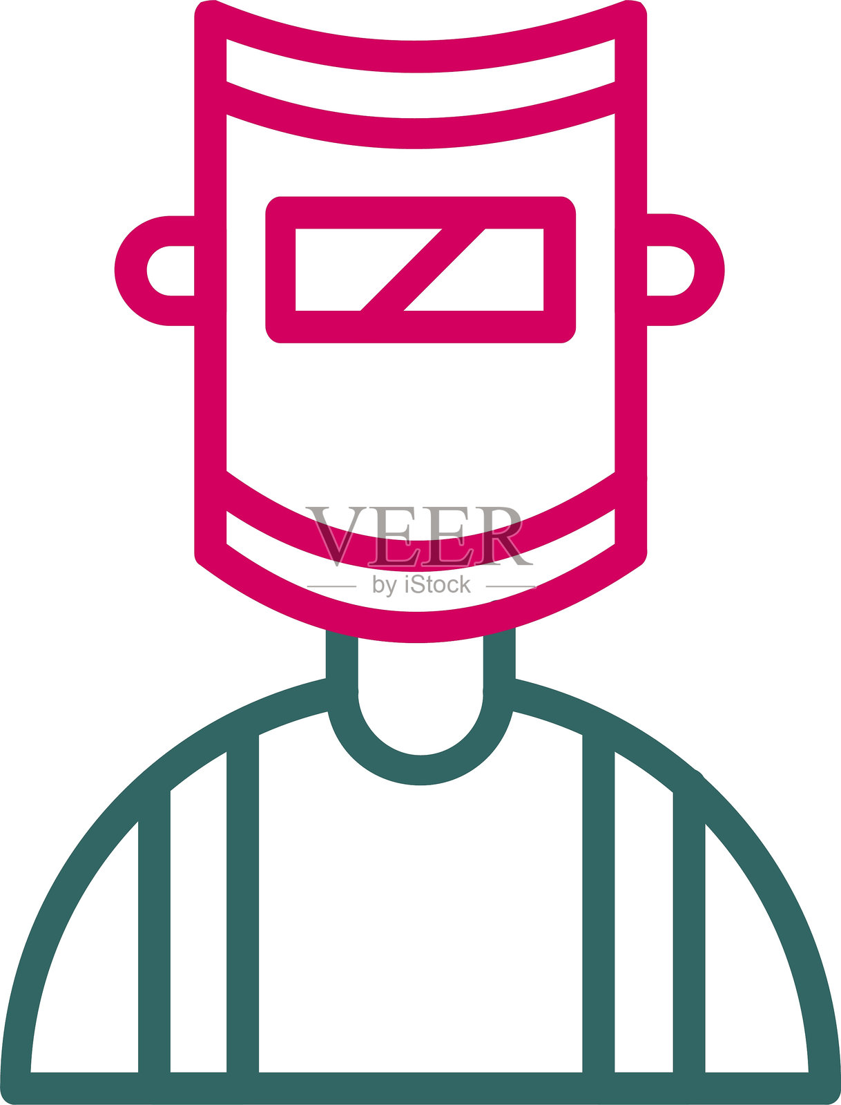 焊工线条双色图标插画图片素材