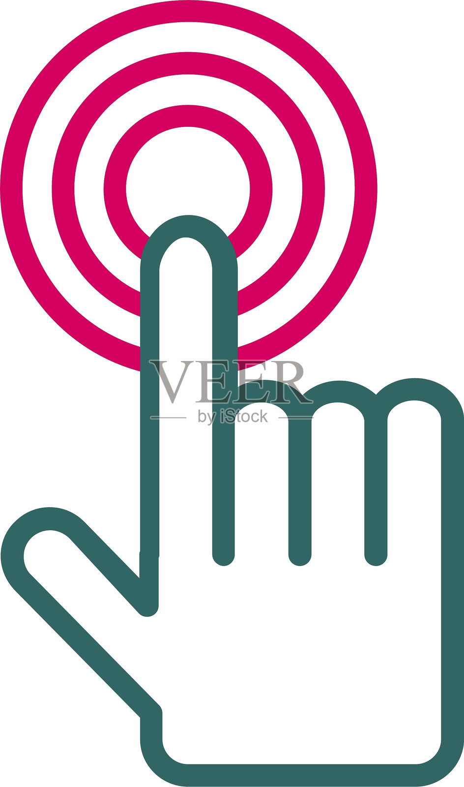 点击线条双色图标插画图片素材