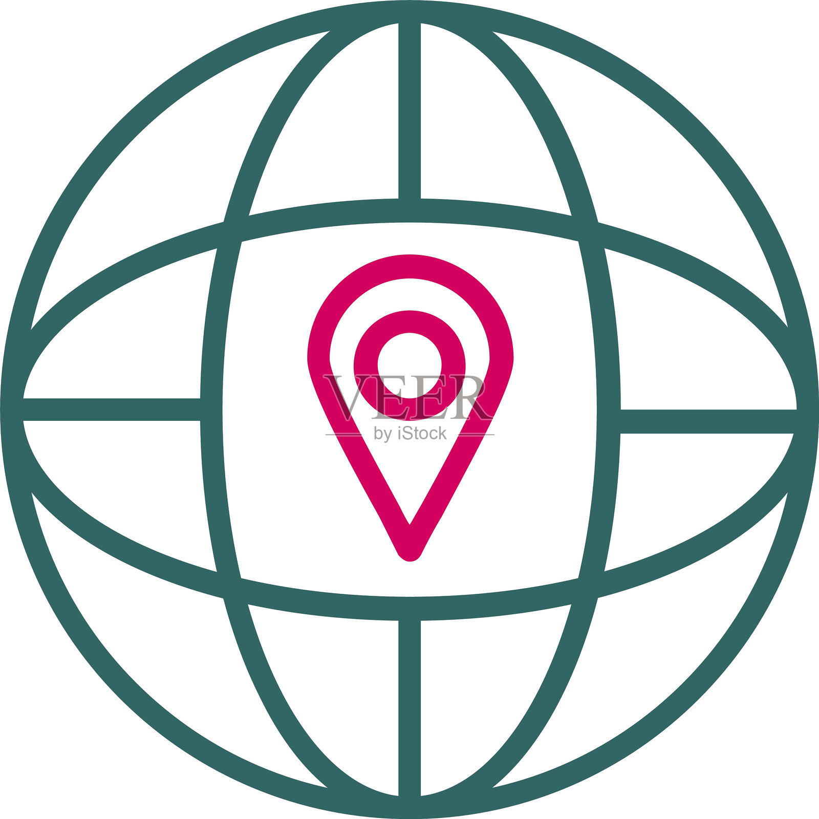 占位符线条双色图标插画图片素材