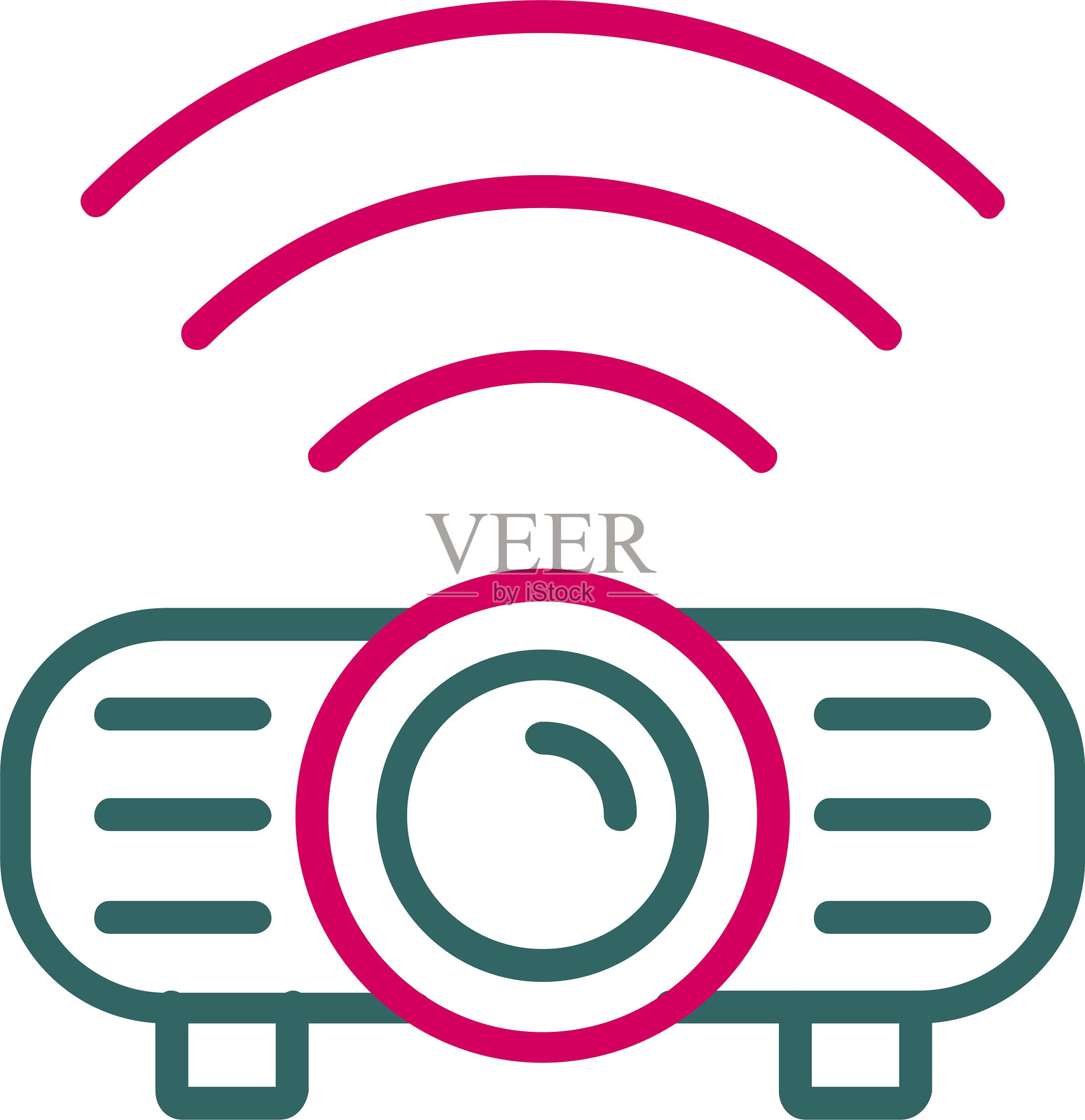 投影仪线条双色图标插画图片素材