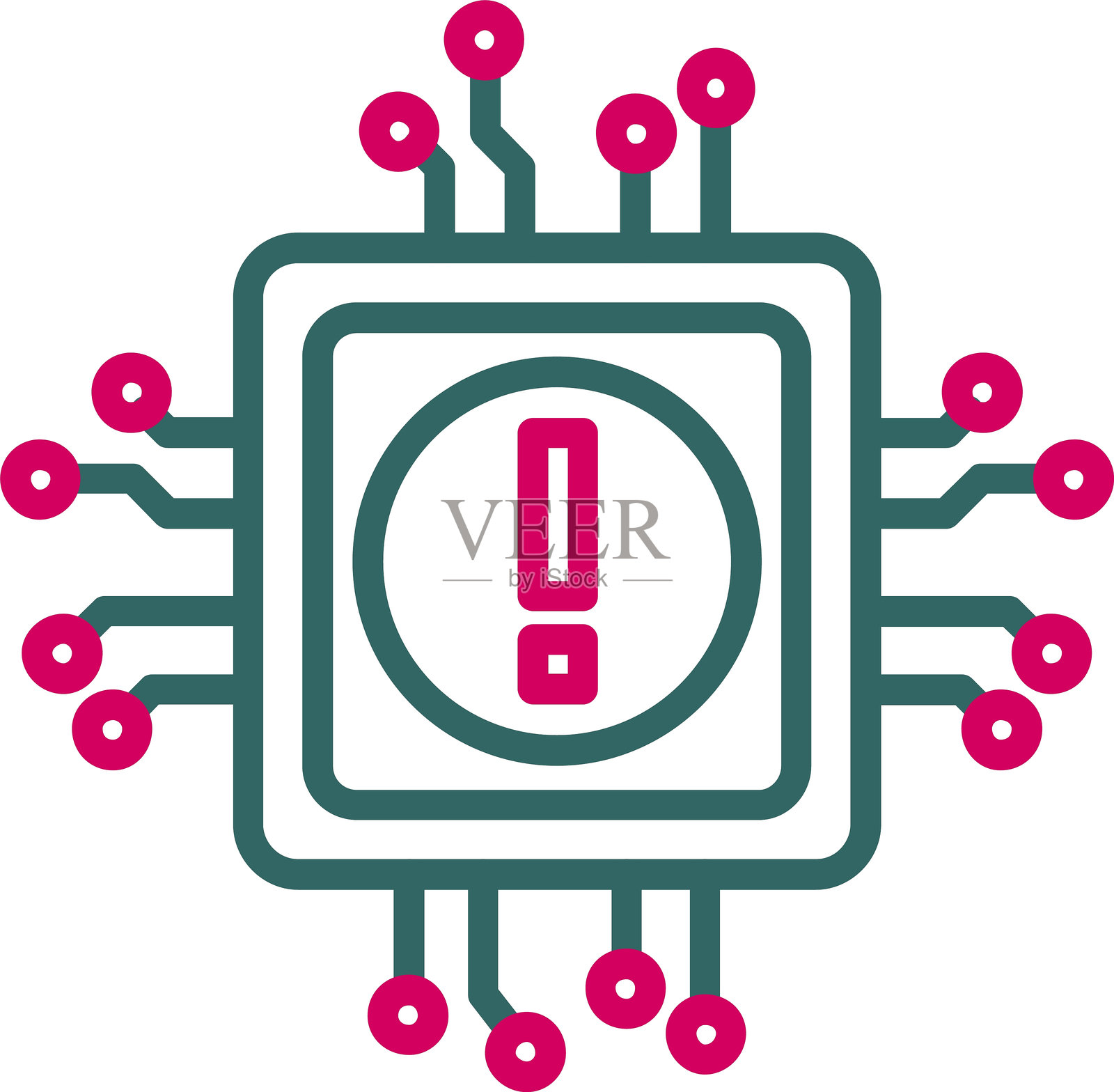 错误线条双色图标插画图片素材