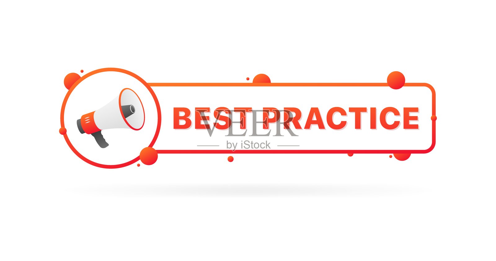 最佳实践横幅。扩音器图标。扁平风格。矢量图标。插画图片素材