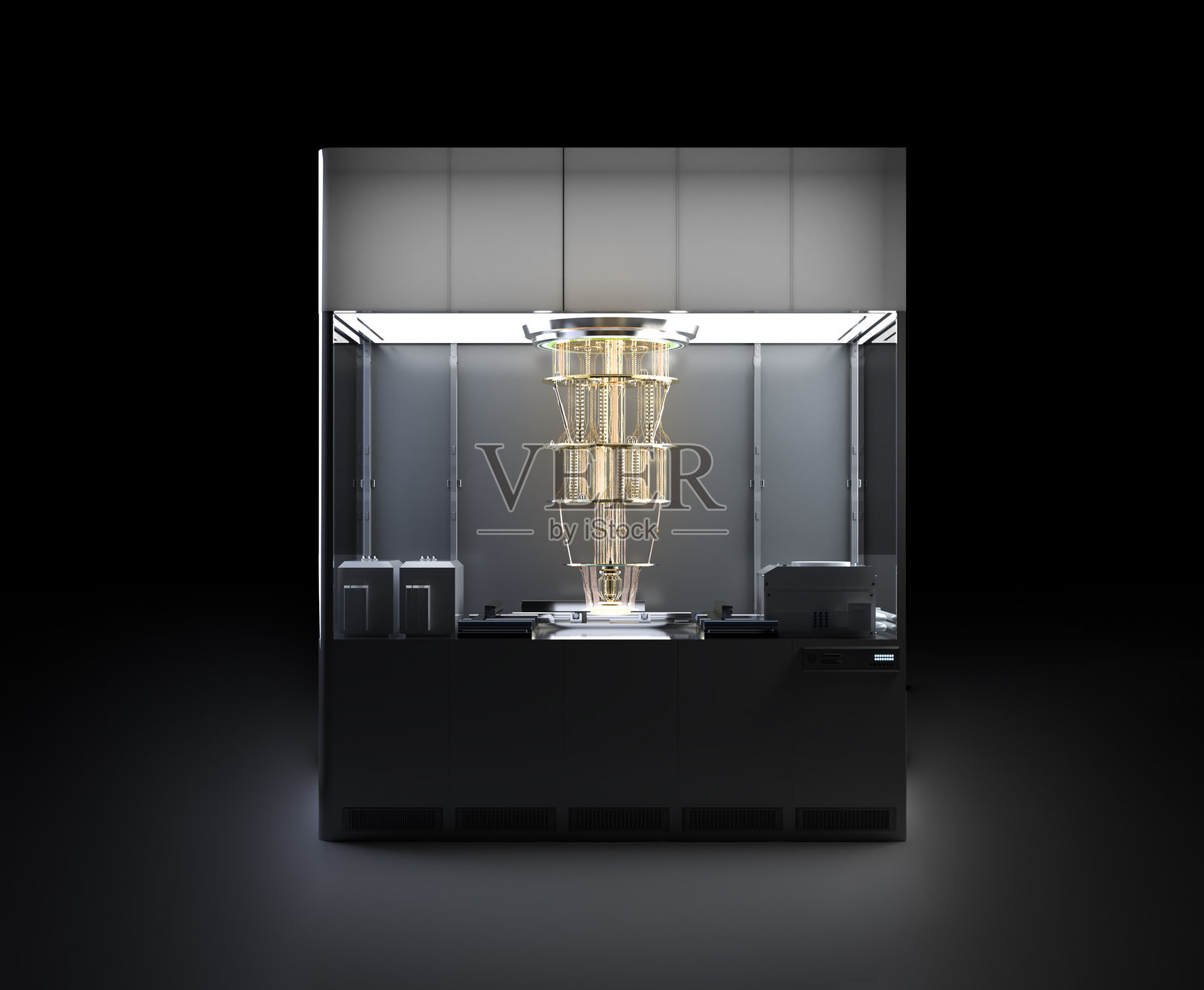 带有保护罩的量子计算机机器照片摄影图片