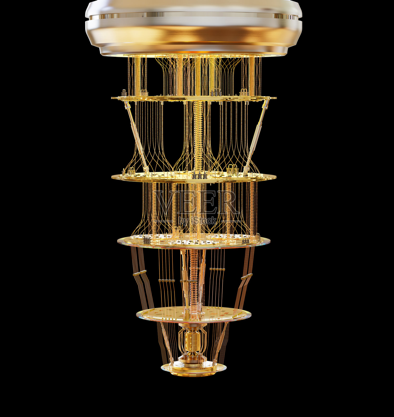 金色量子计算机机器照片摄影图片