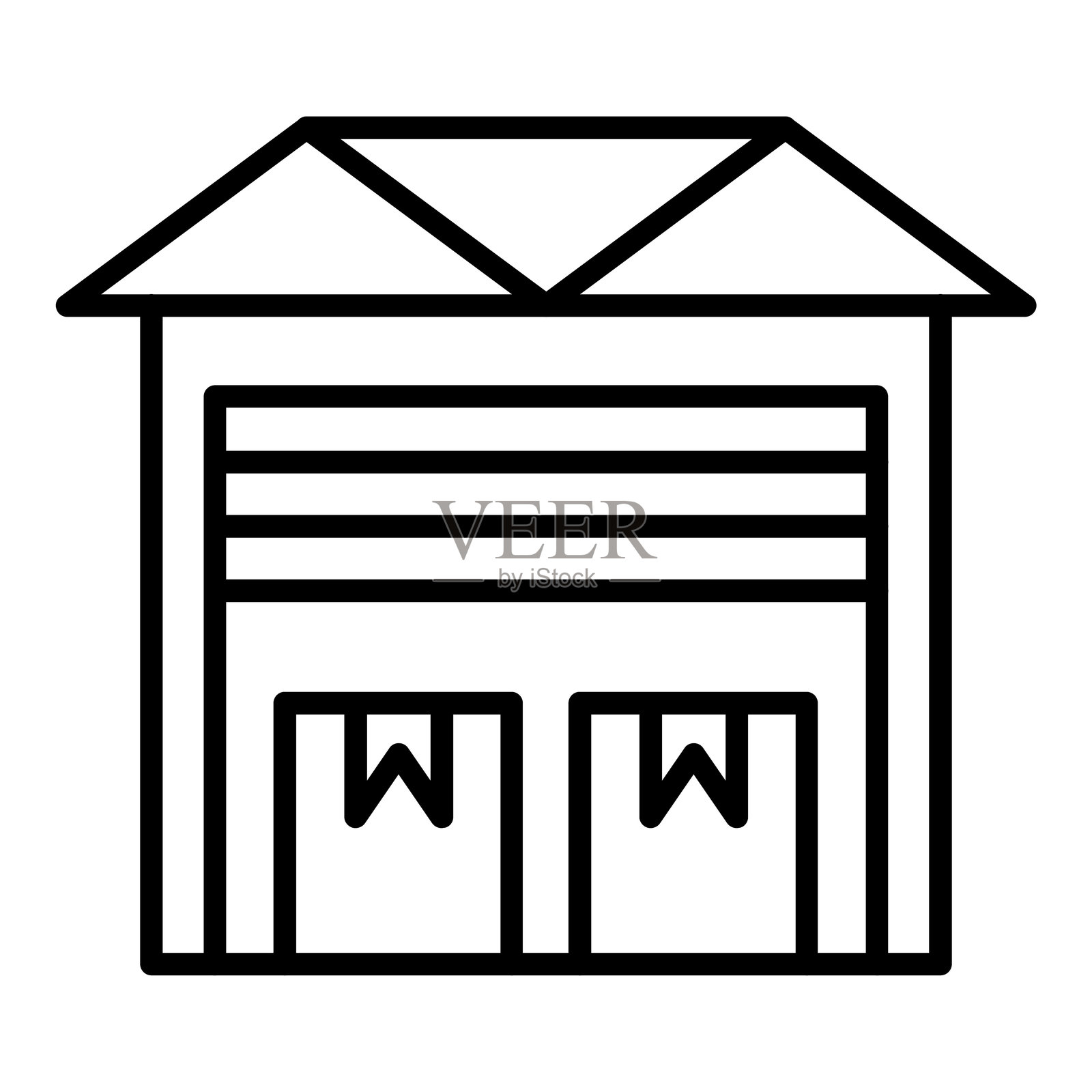 仓库图标风格插画图片素材