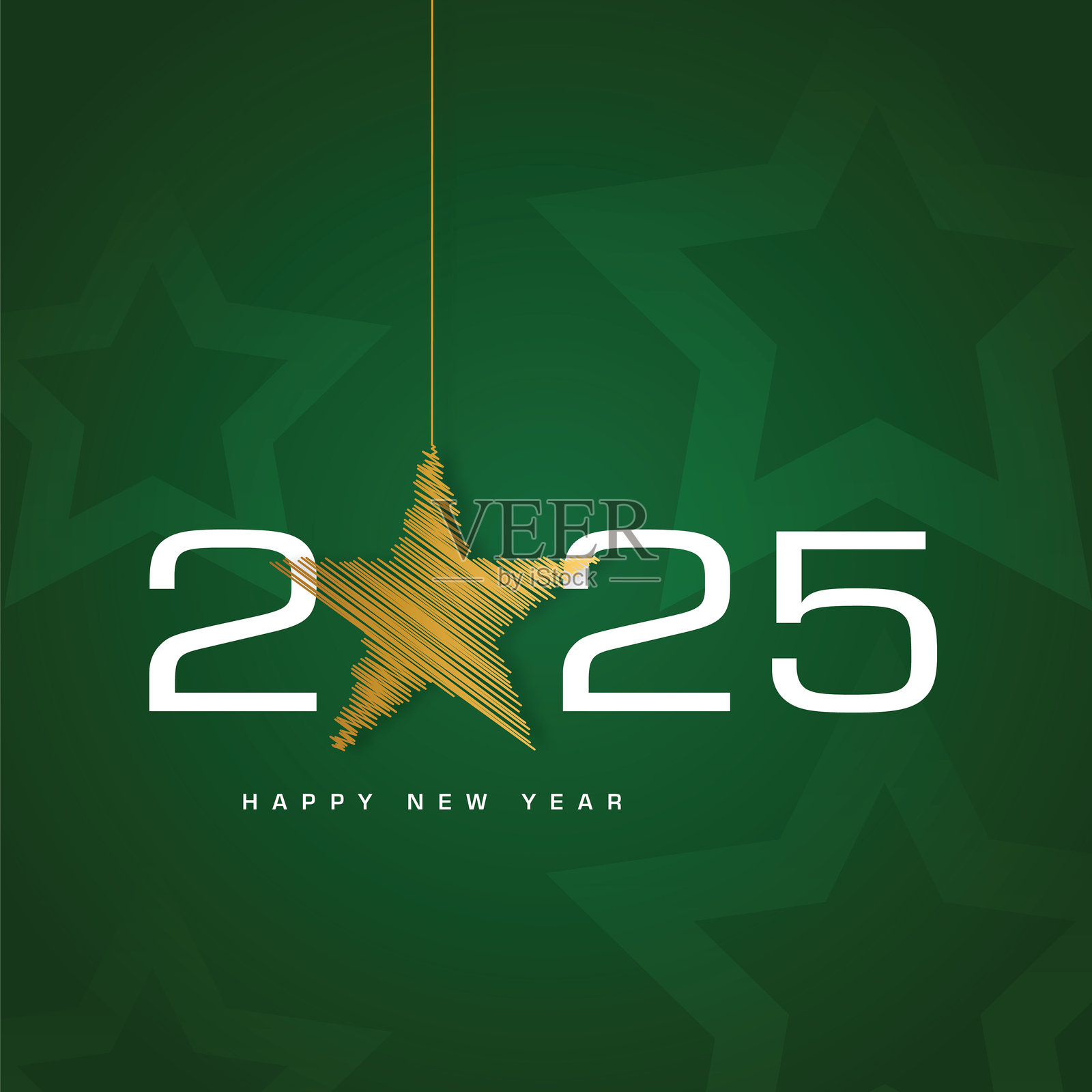 2025新年快乐。背景上的抽象数字矢量插图。节日横幅设计用于贺卡、邀请函、日历等。矢量库存插图插画图片素材