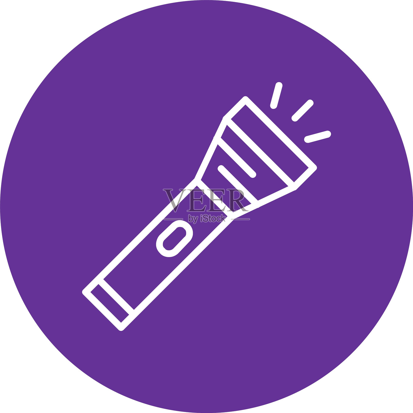 手电筒线条圆形图标插画图片素材