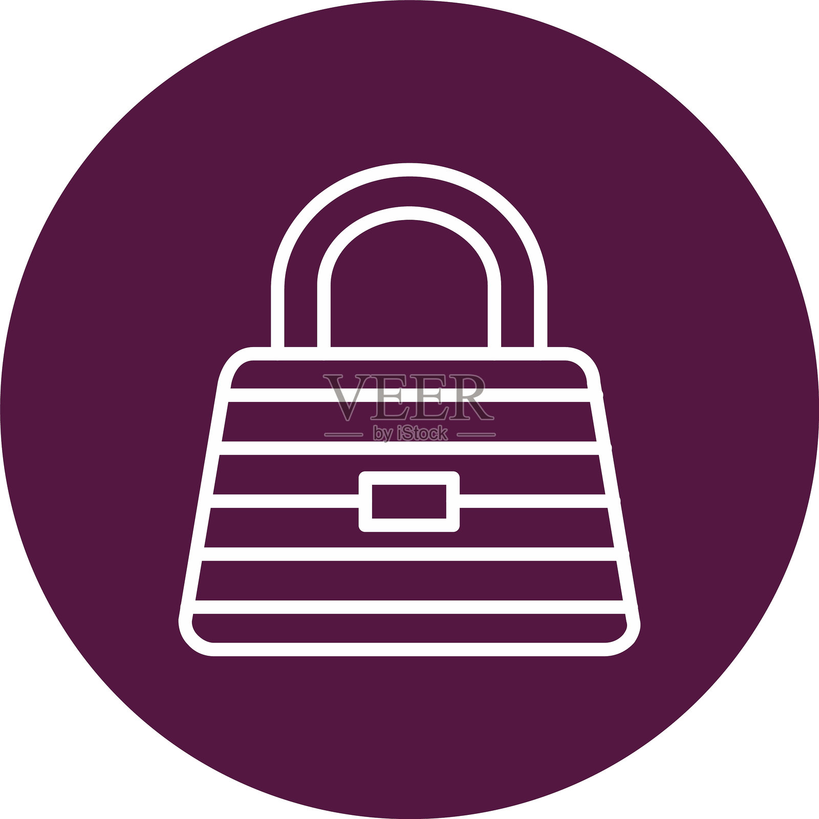 手提包线条圆形图标插画图片素材